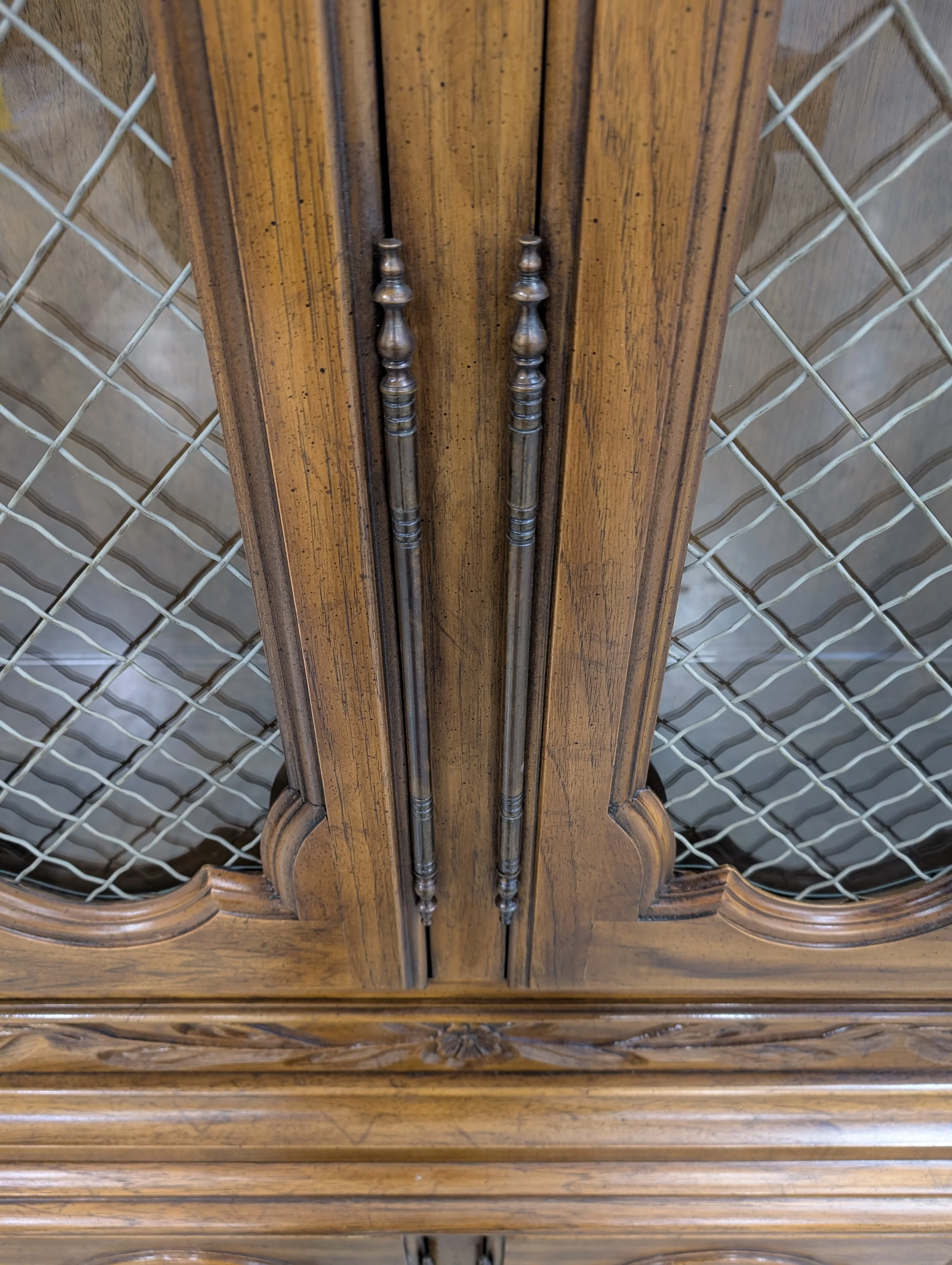Drexel Touraine II Pecan French Country China Display Cabinet. - Image 11
