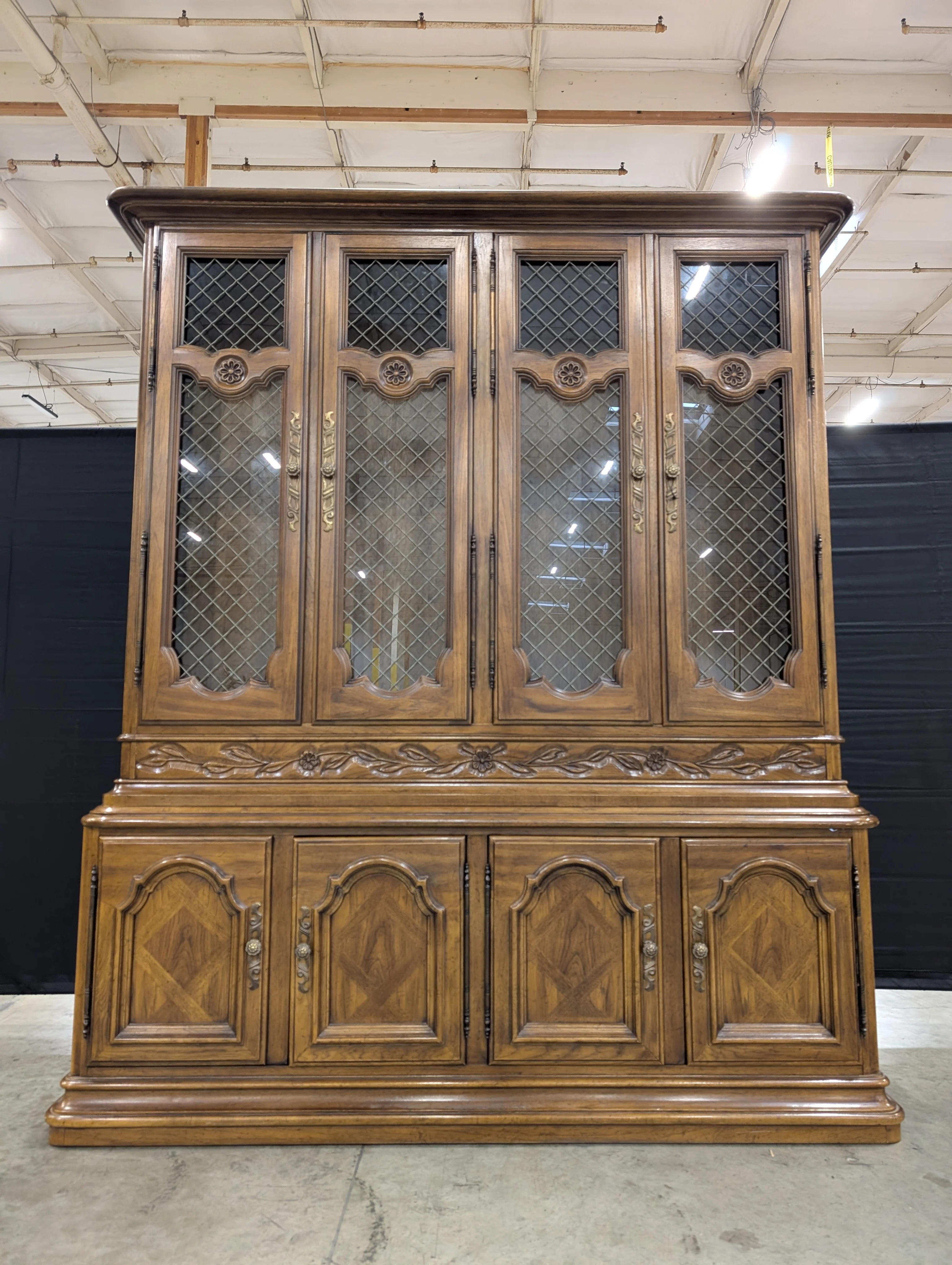 Drexel Touraine II Pecan French Country China Display Cabinet. - Image 2