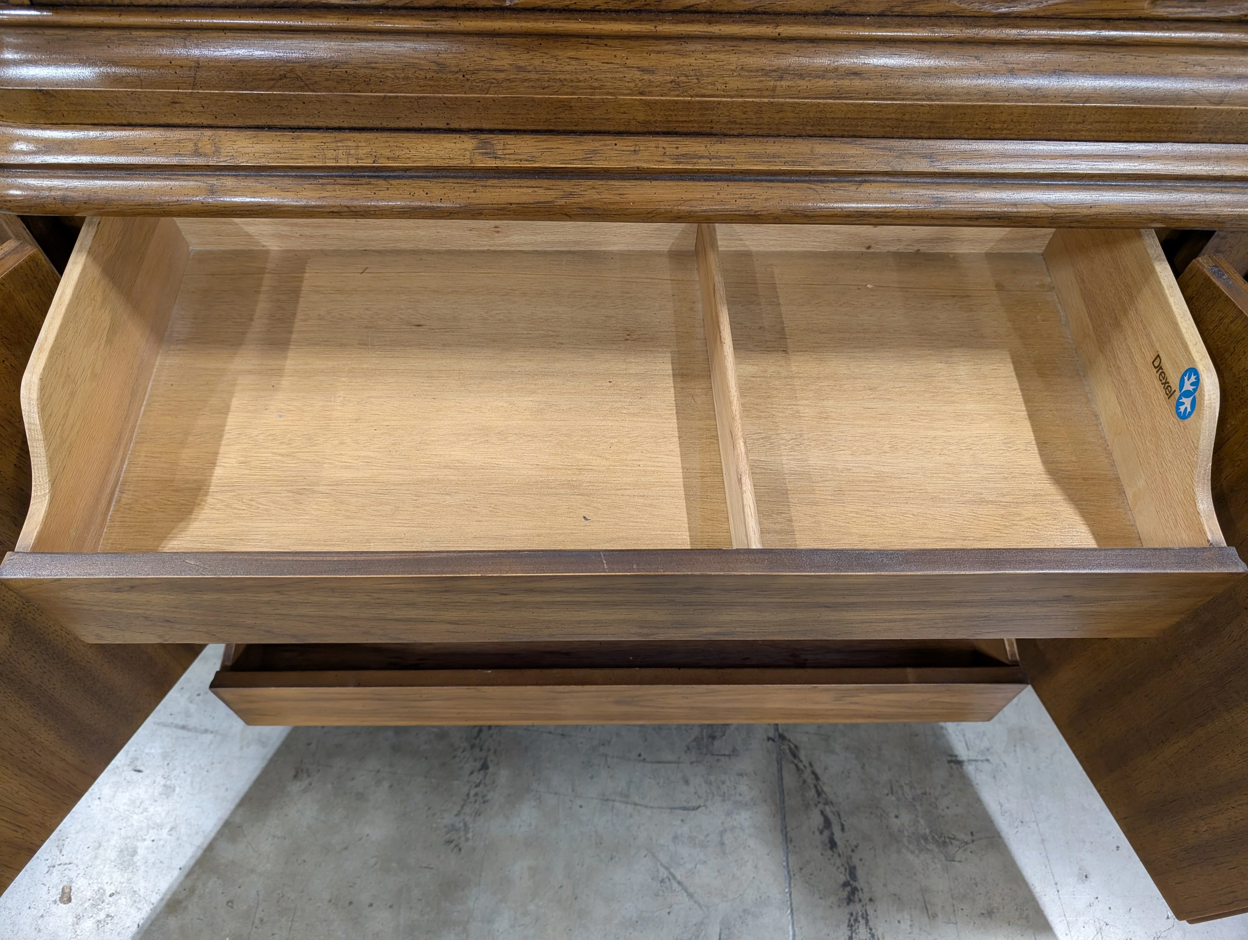 Drexel Touraine II Pecan French Country China Display Cabinet. - Image 5