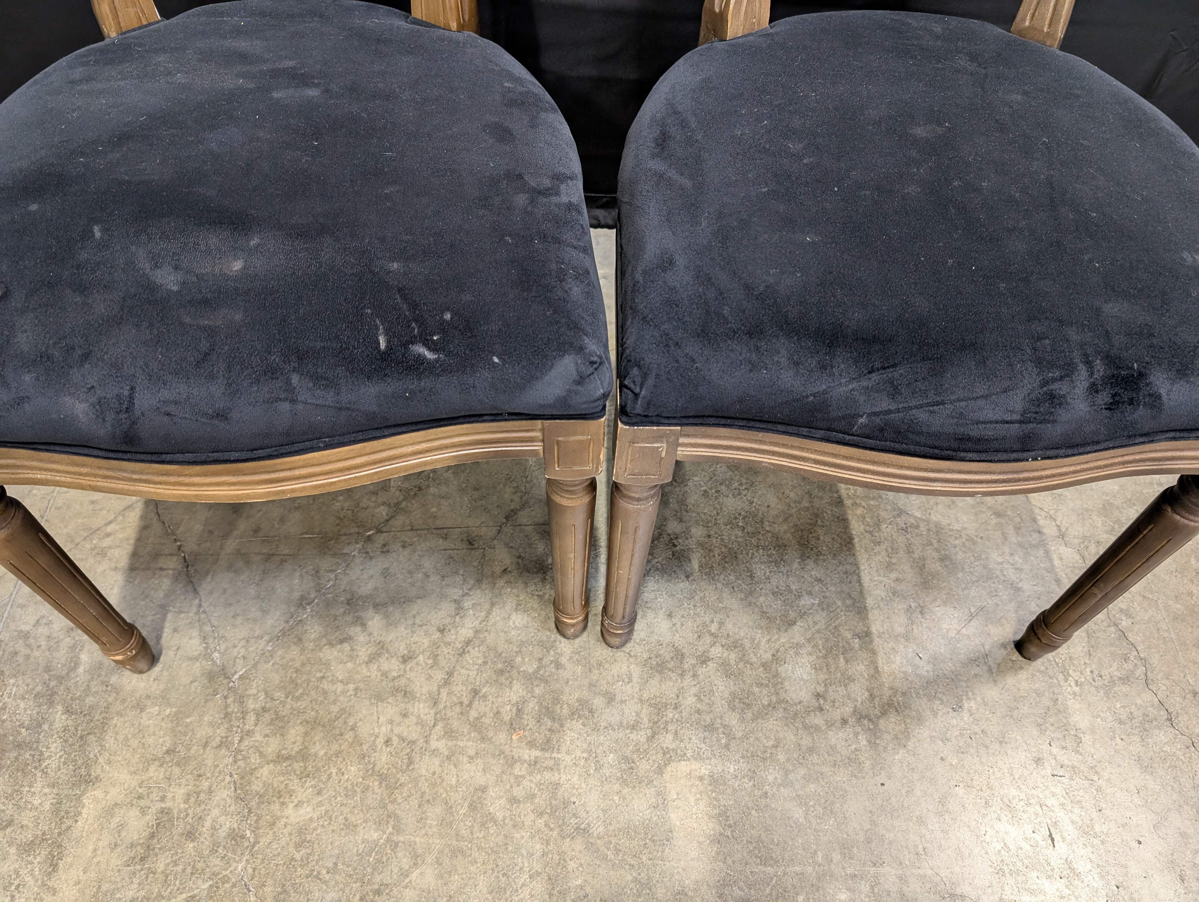 Pair of Traditional Dark Upholstered Wood Frame Chairs - Image 3