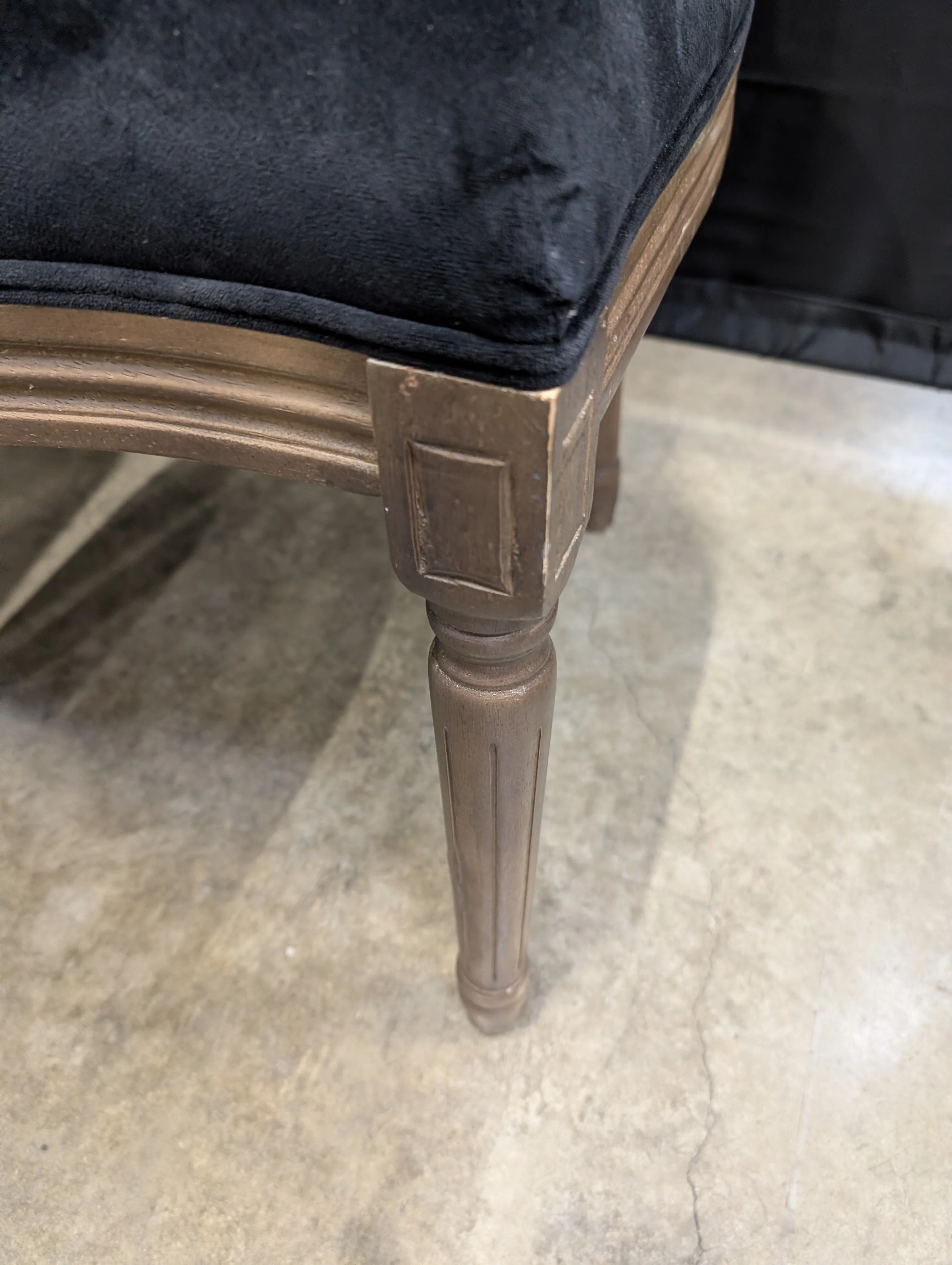 Pair of Traditional Dark Upholstered Wood Frame Chairs - Image 5