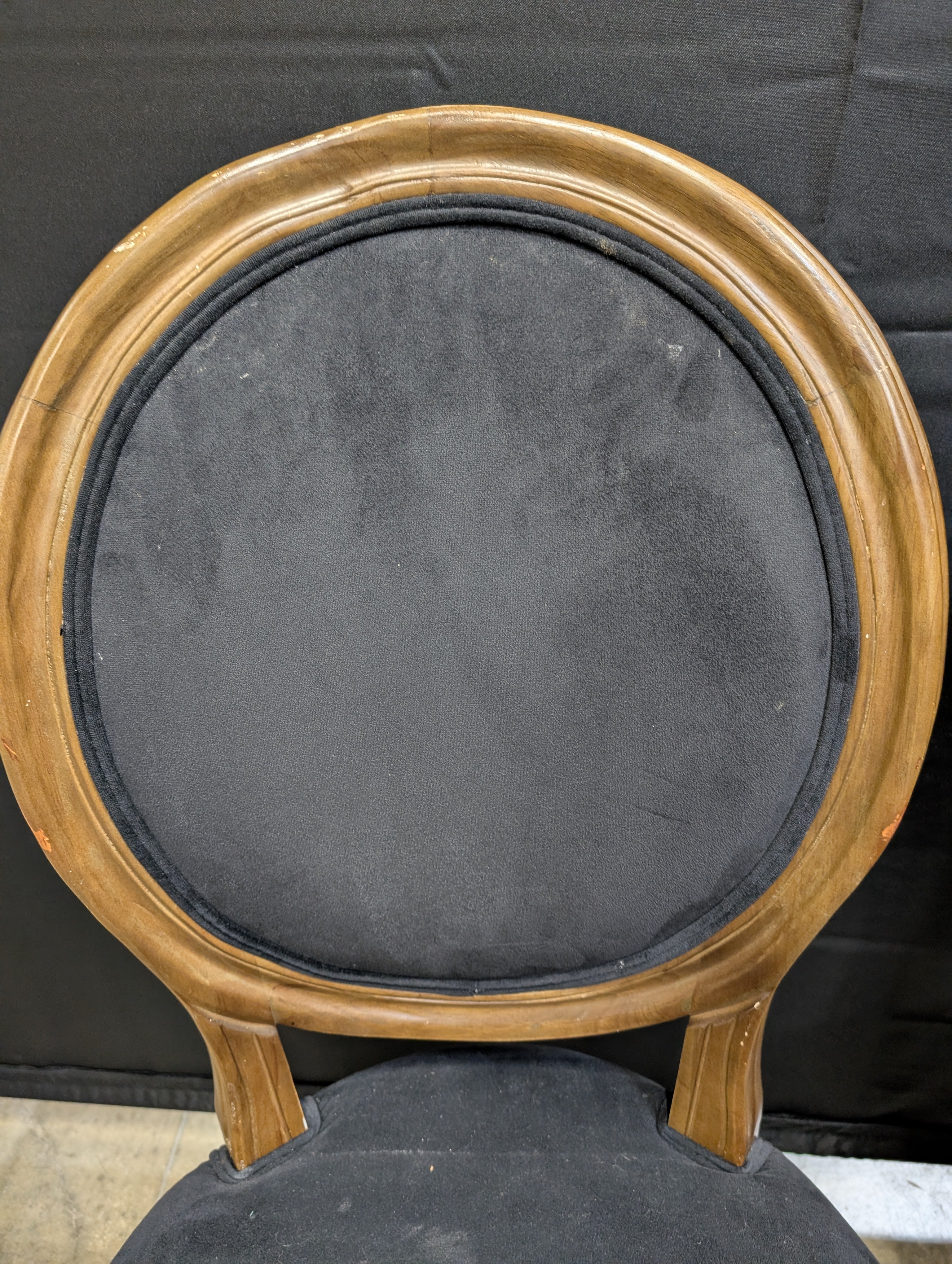 Pair of Traditional Dark Upholstered Wood Frame Chairs - Image 7