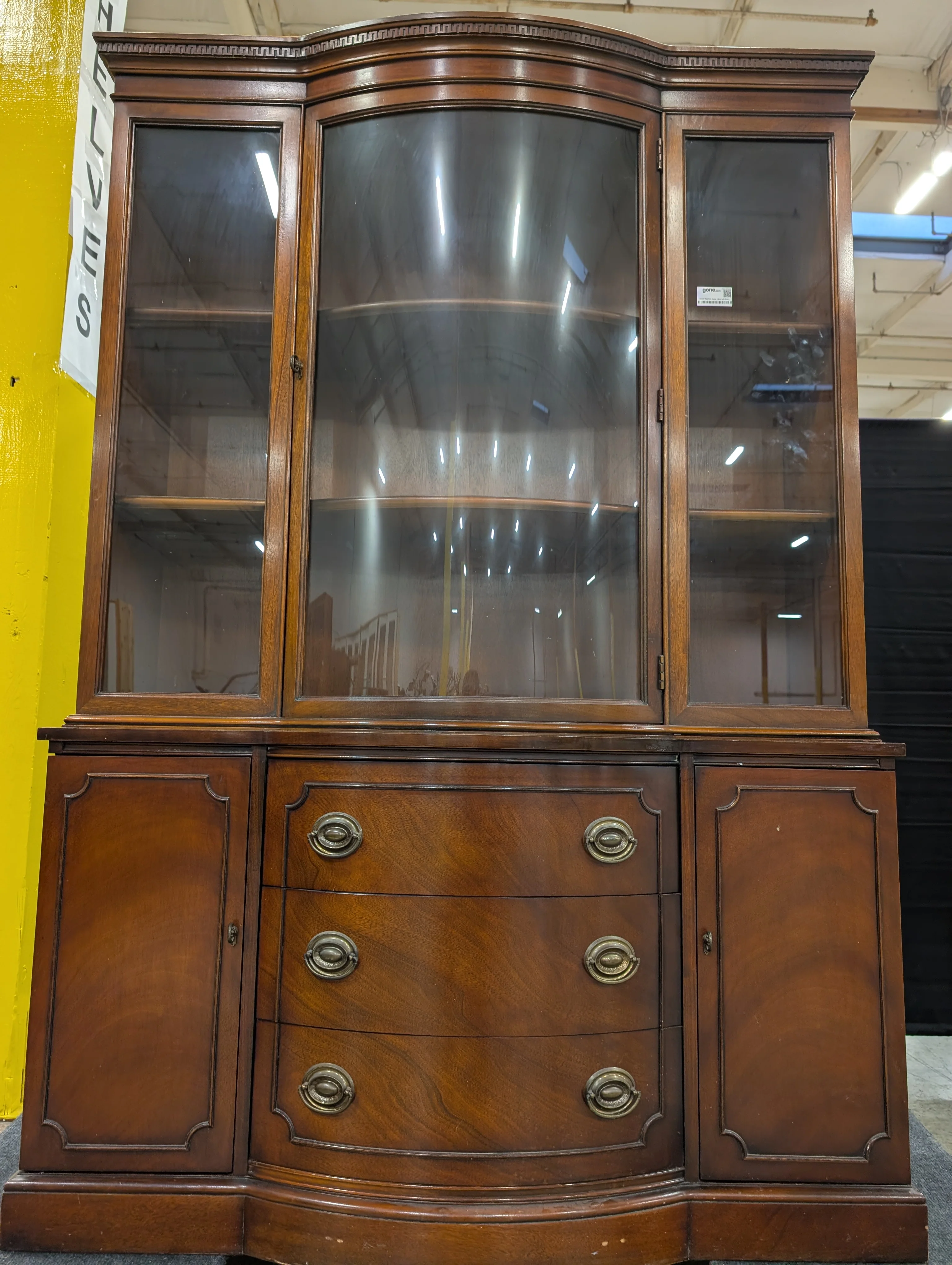 Drexel Curved Glass Door Display Cabinet - Image 3