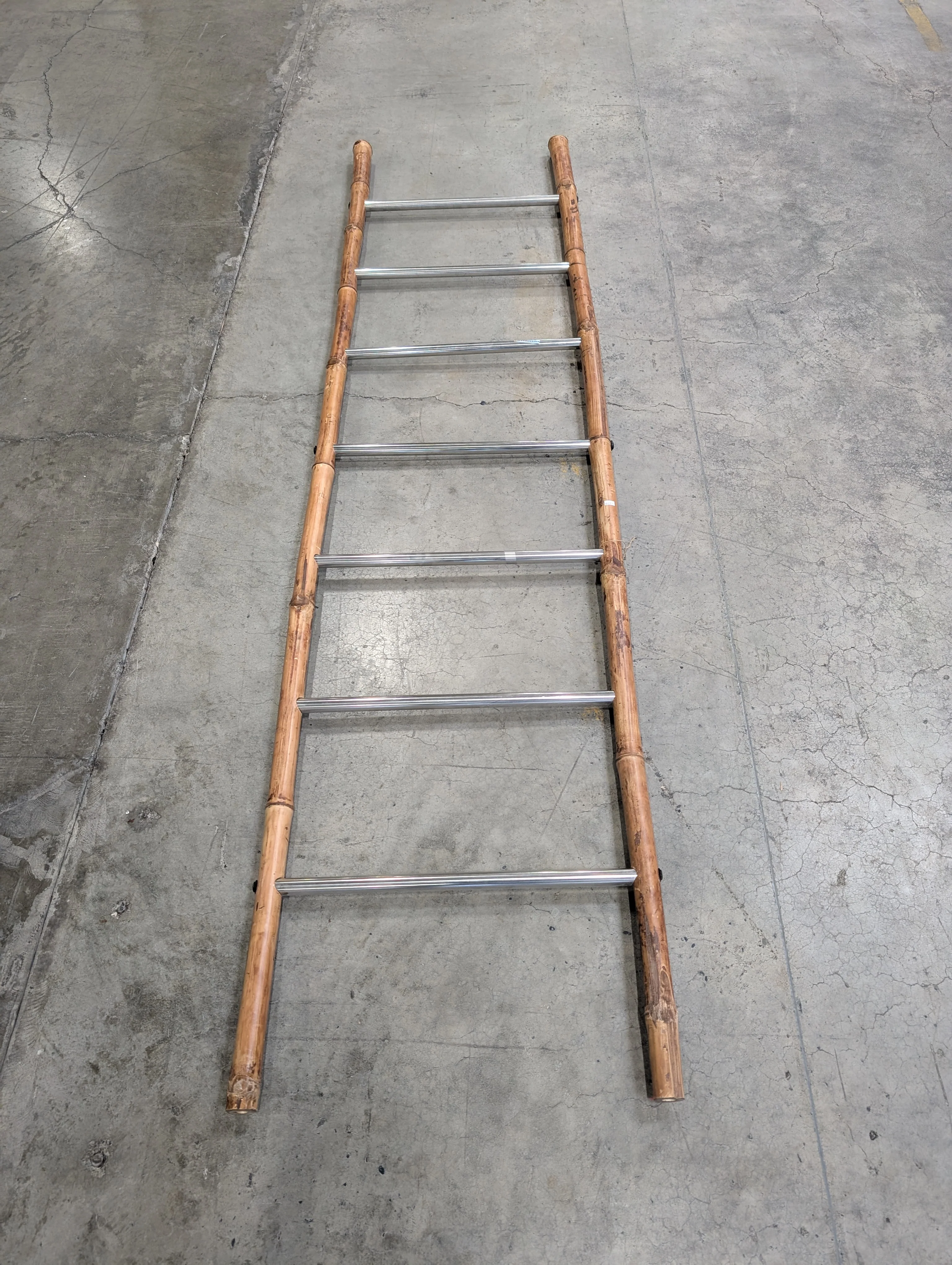Bamboo and Metal Decor Ladder