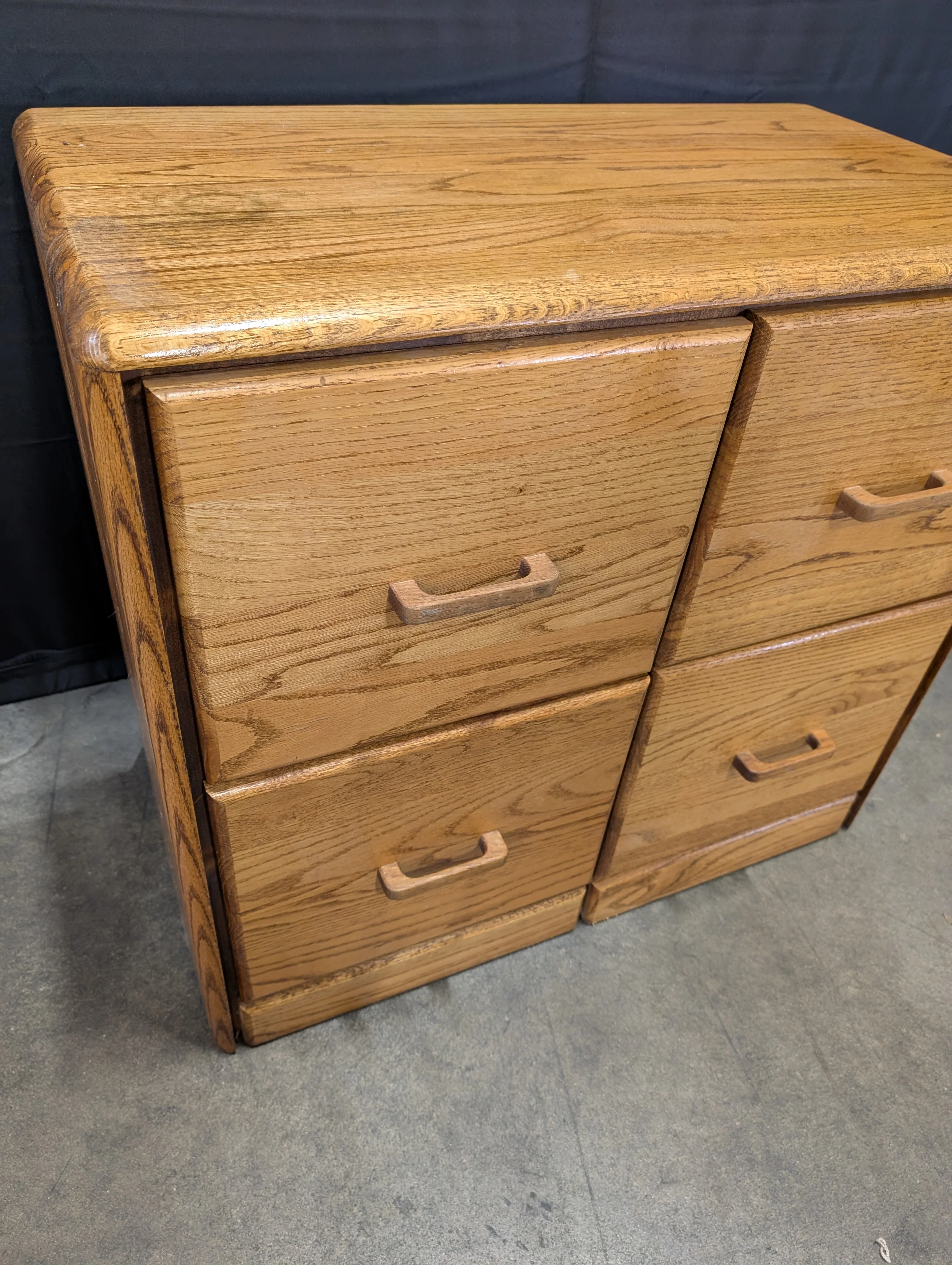 Castle MFG. Oak Finish Four-Drawer Storage Cabinet - Image 3