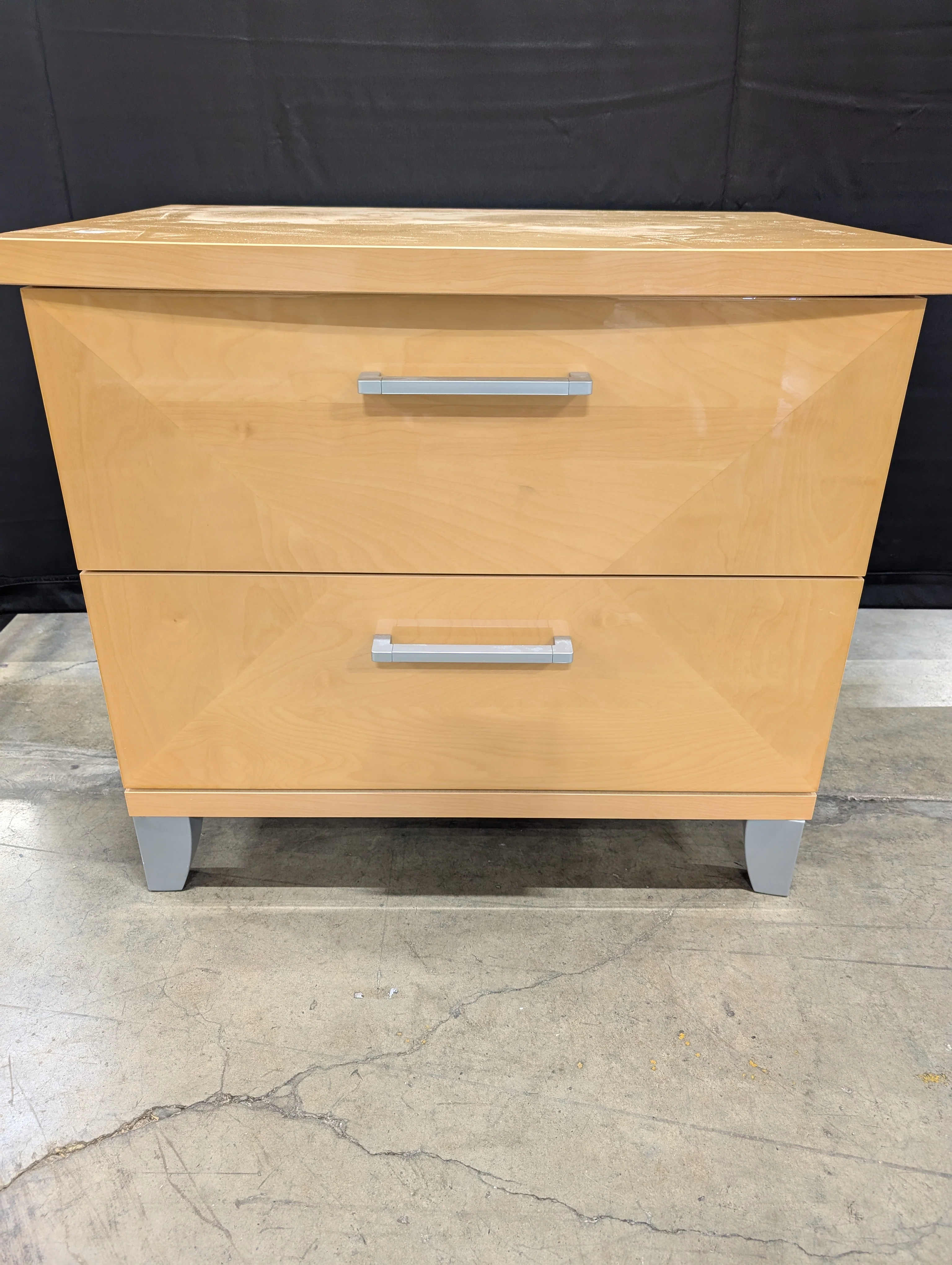 Modern Light Wood Two-Drawer Nightstand - Image 10