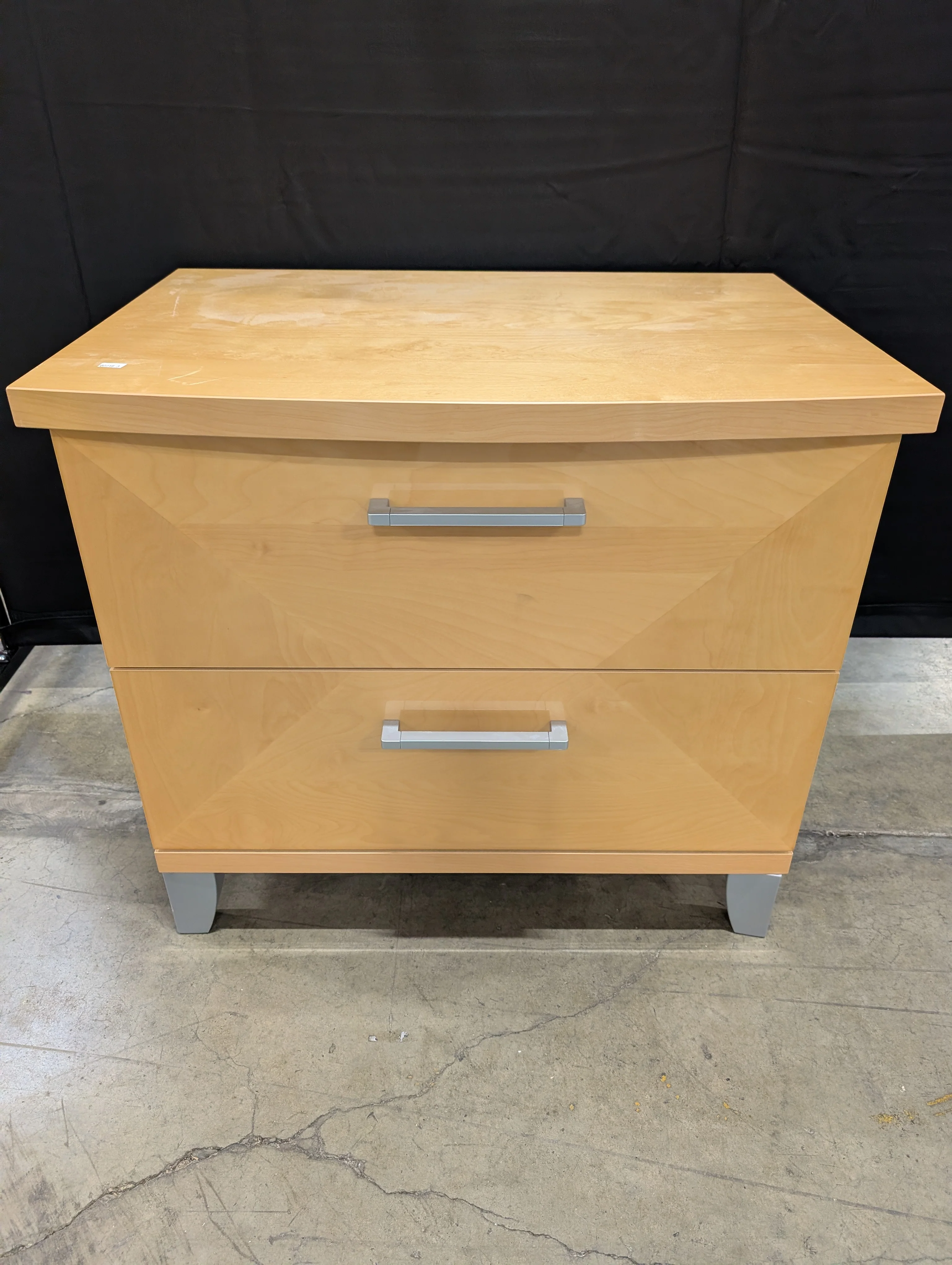 Modern Light Wood Two-Drawer Nightstand - Image 11