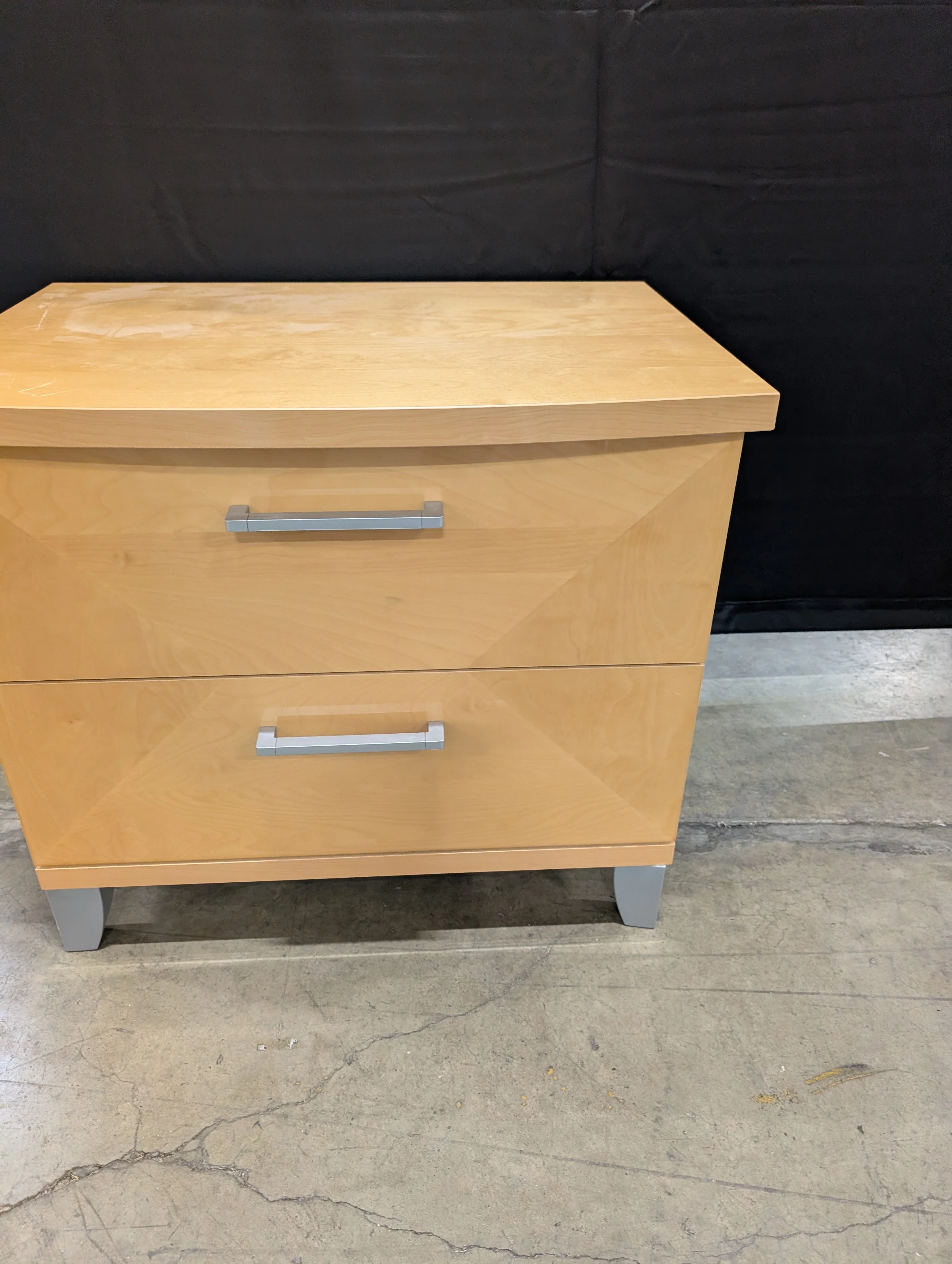 Modern Light Wood Two-Drawer Nightstand - Image 13