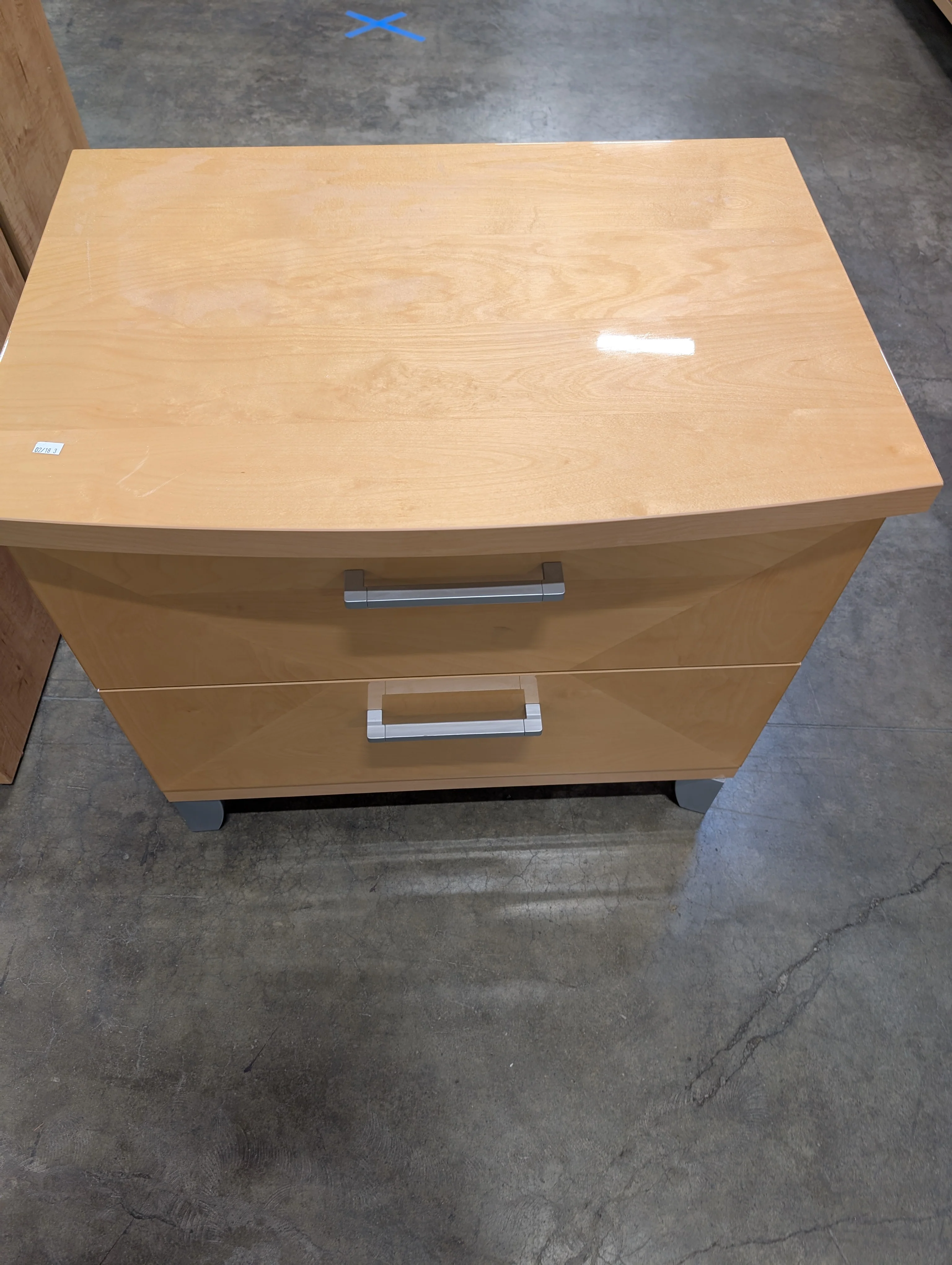 Modern Light Wood Two-Drawer Nightstand - Image 2