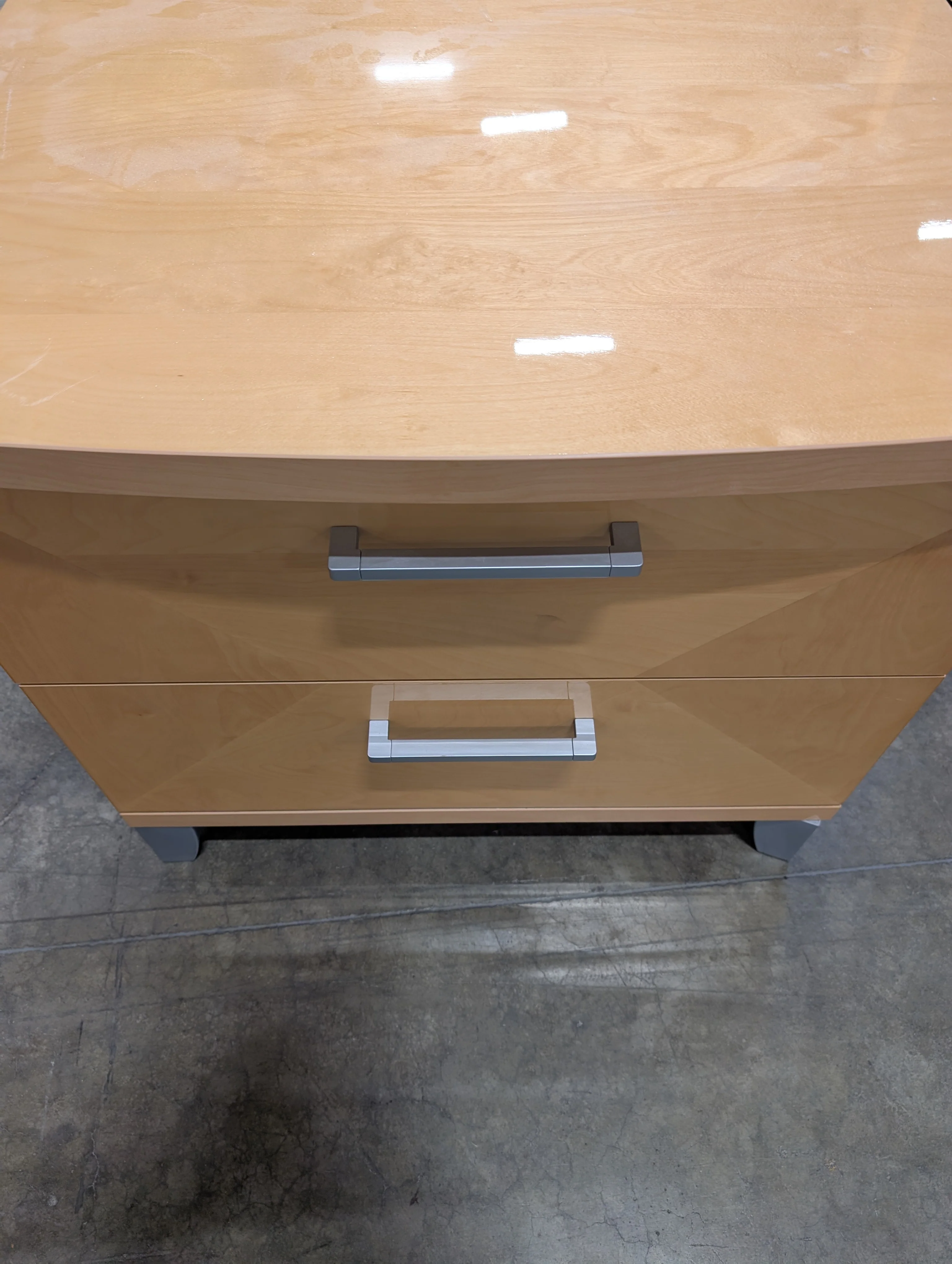 Modern Light Wood Two-Drawer Nightstand - Image 7