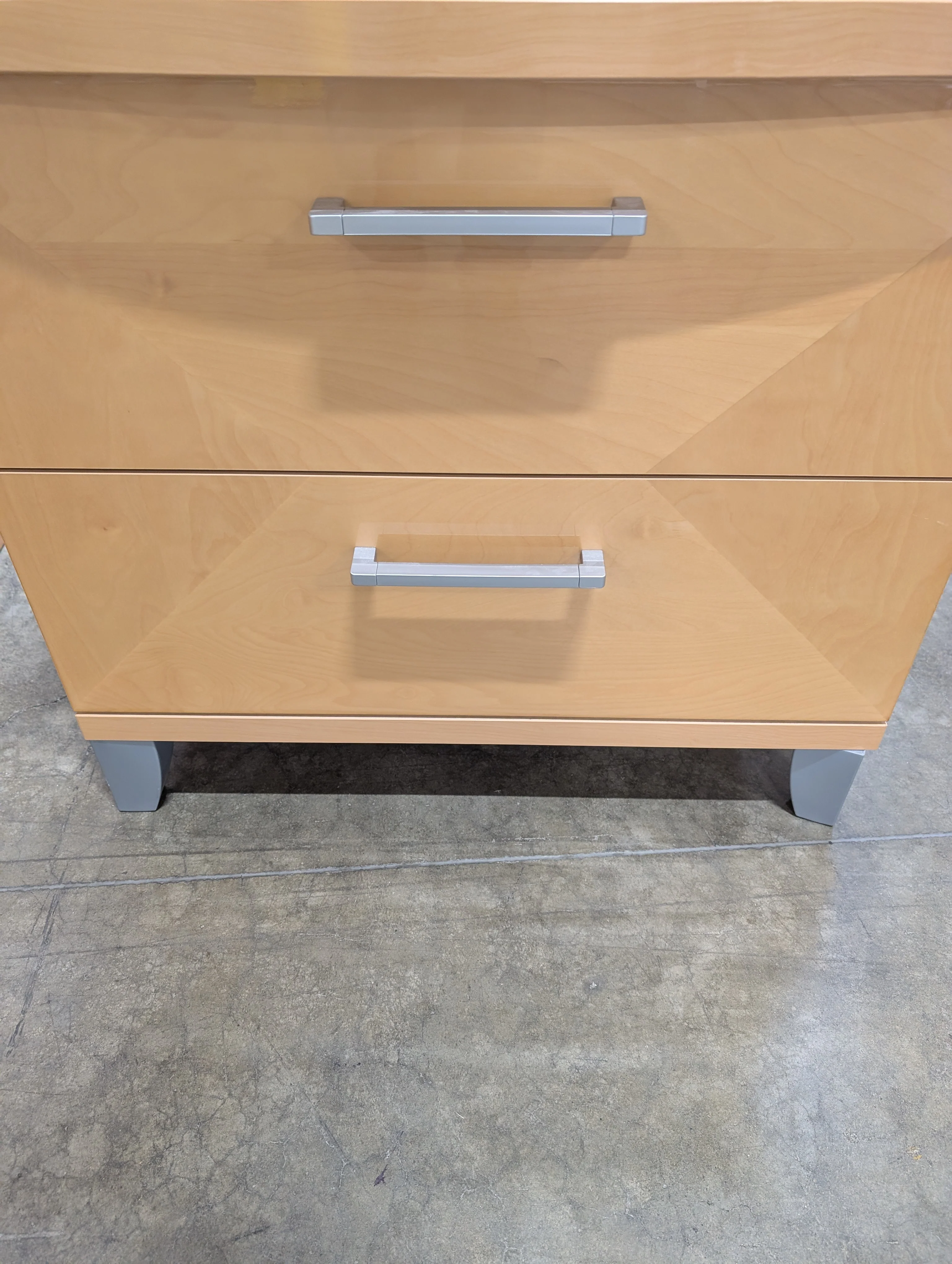 Modern Light Wood Two-Drawer Nightstand - Image 8