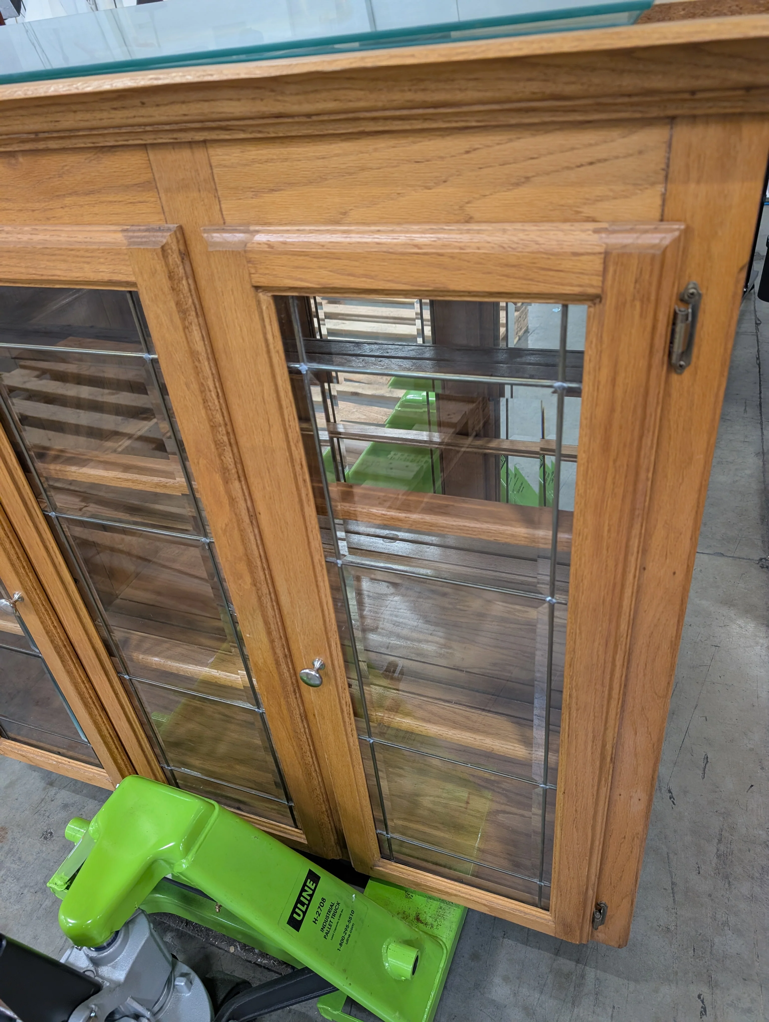 Solid Wood Display Cabinet with Glass Doors and Storage - Image 3