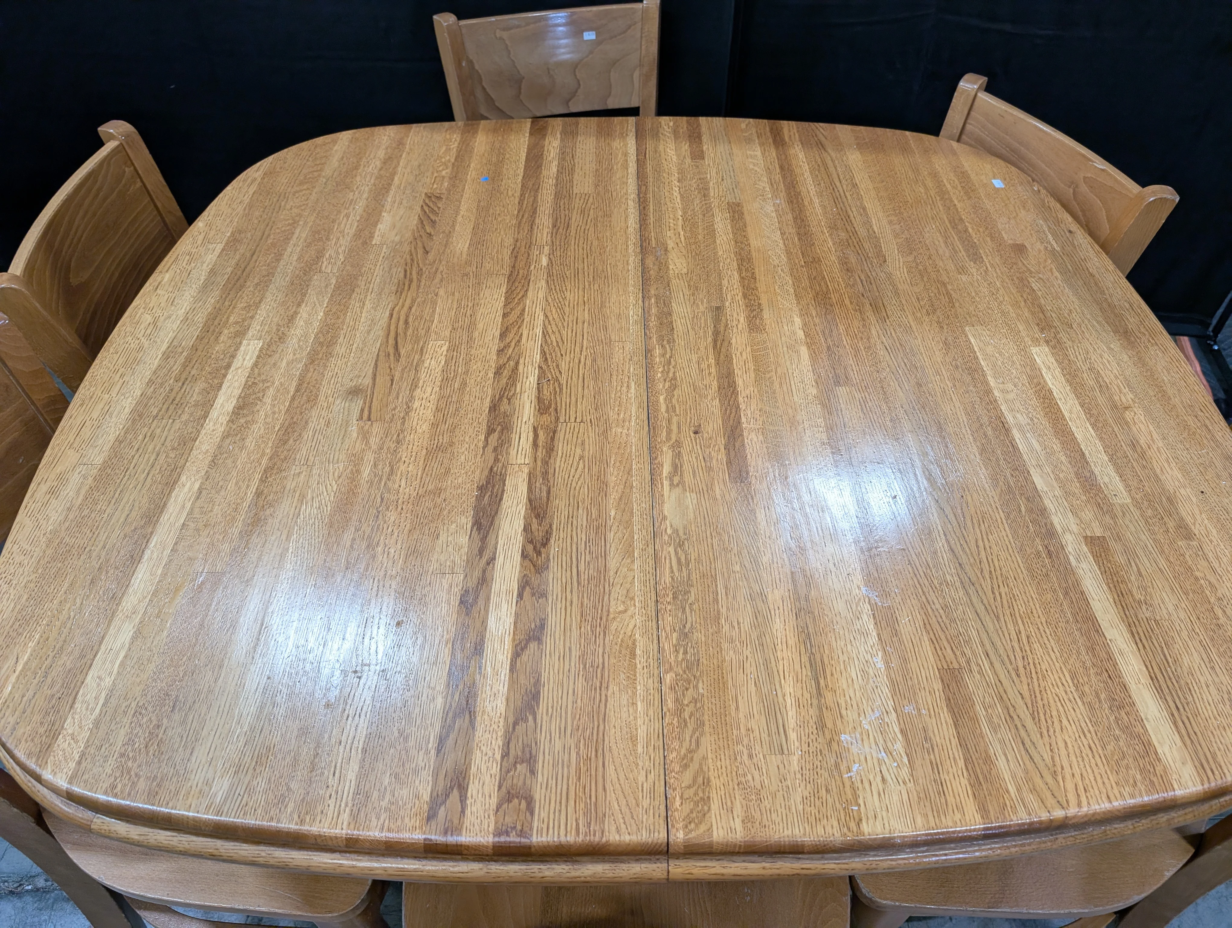 Butcher Block Dining Table with Six Chairs - Image 2