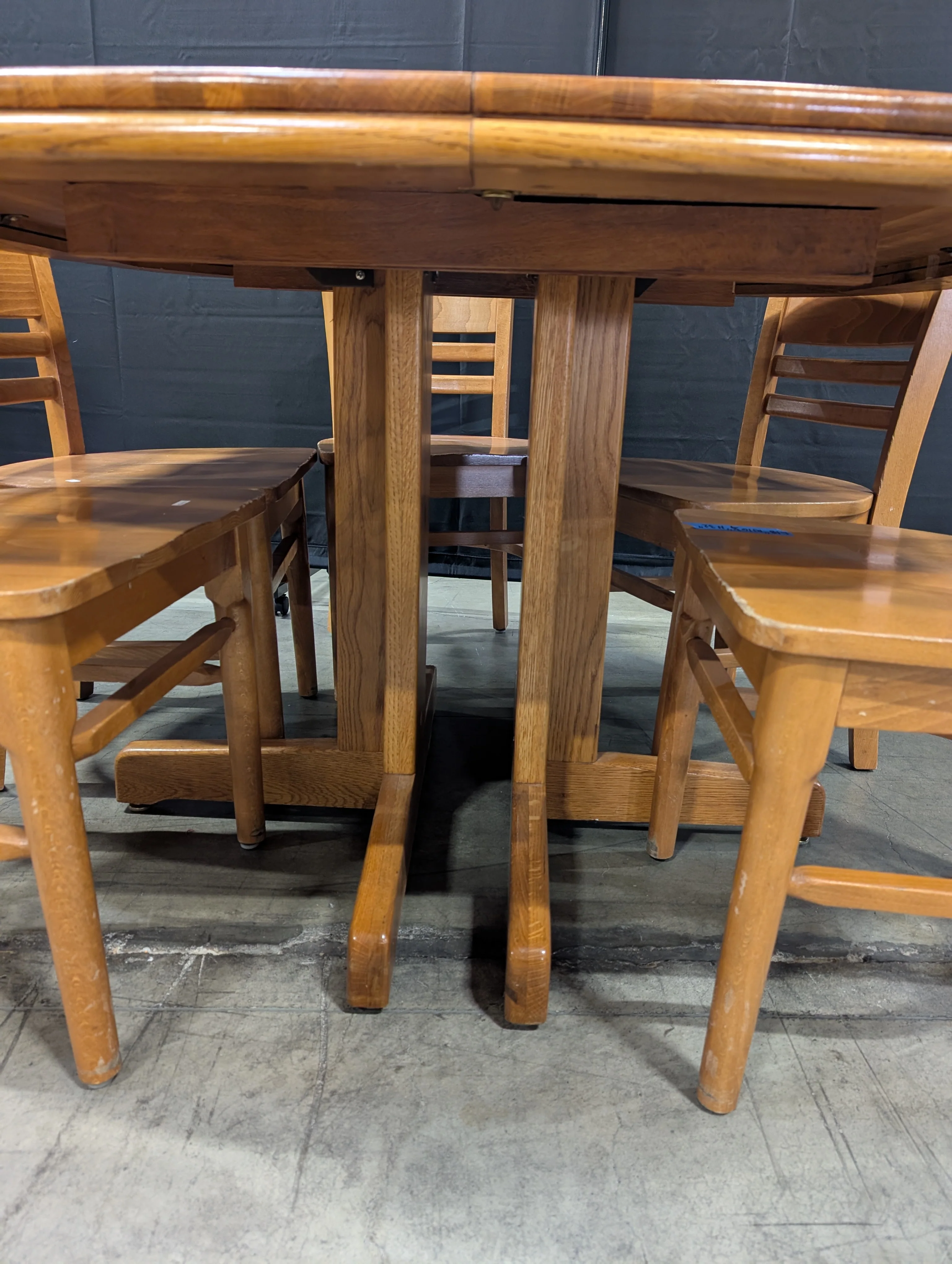Butcher Block Dining Table with Six Chairs - Image 4