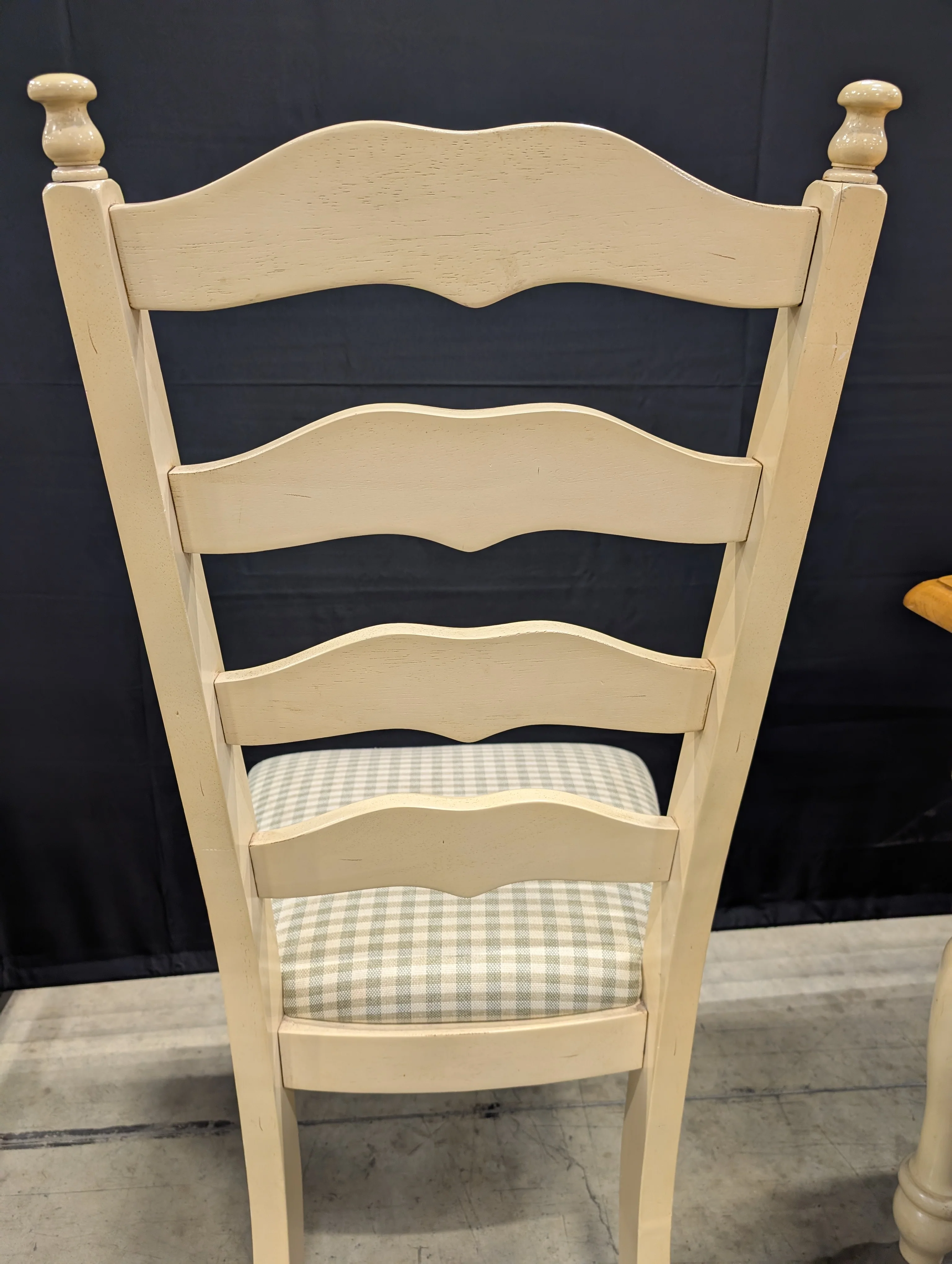 Rustic Wood Dining Table with Four Ladder-Back Chairs - Image 5