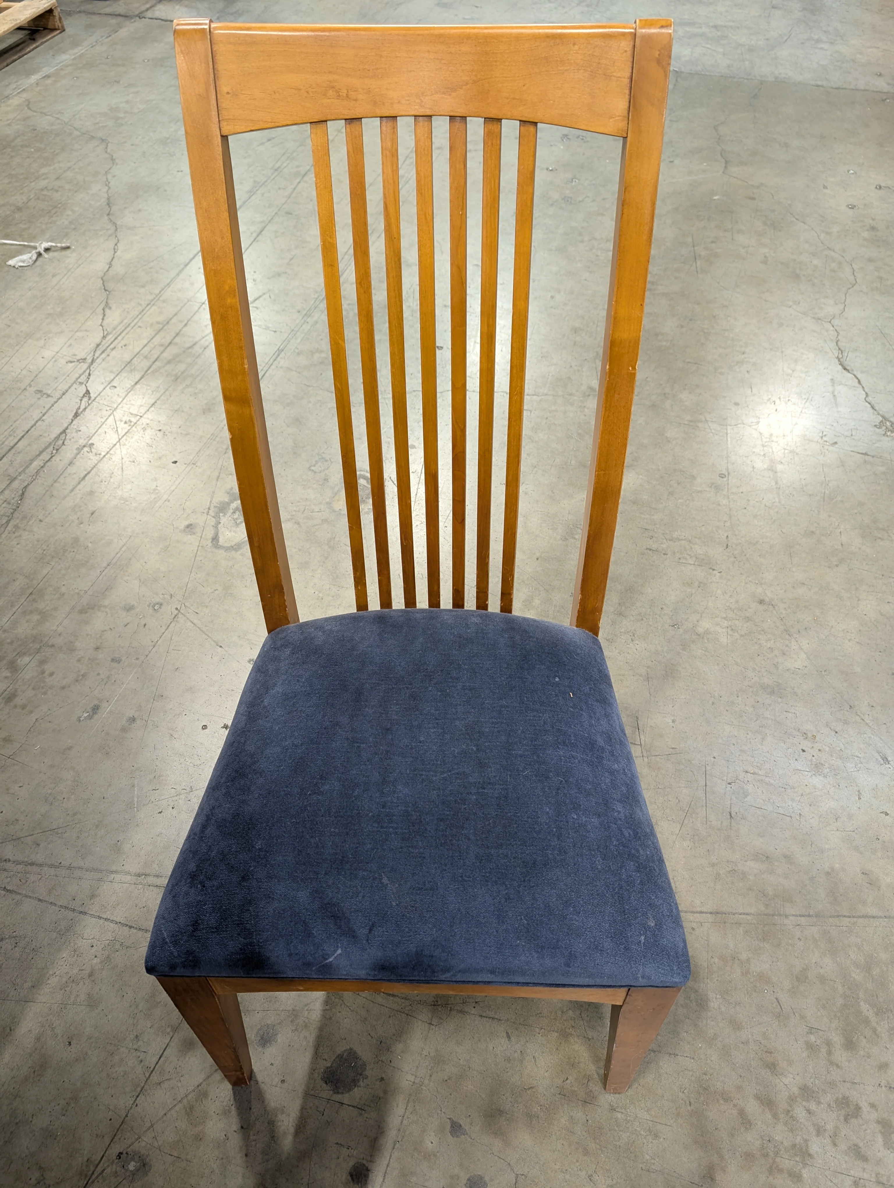 Classic Wood Pedestal Dining Table and Four Slat Back Chairs - Image 4