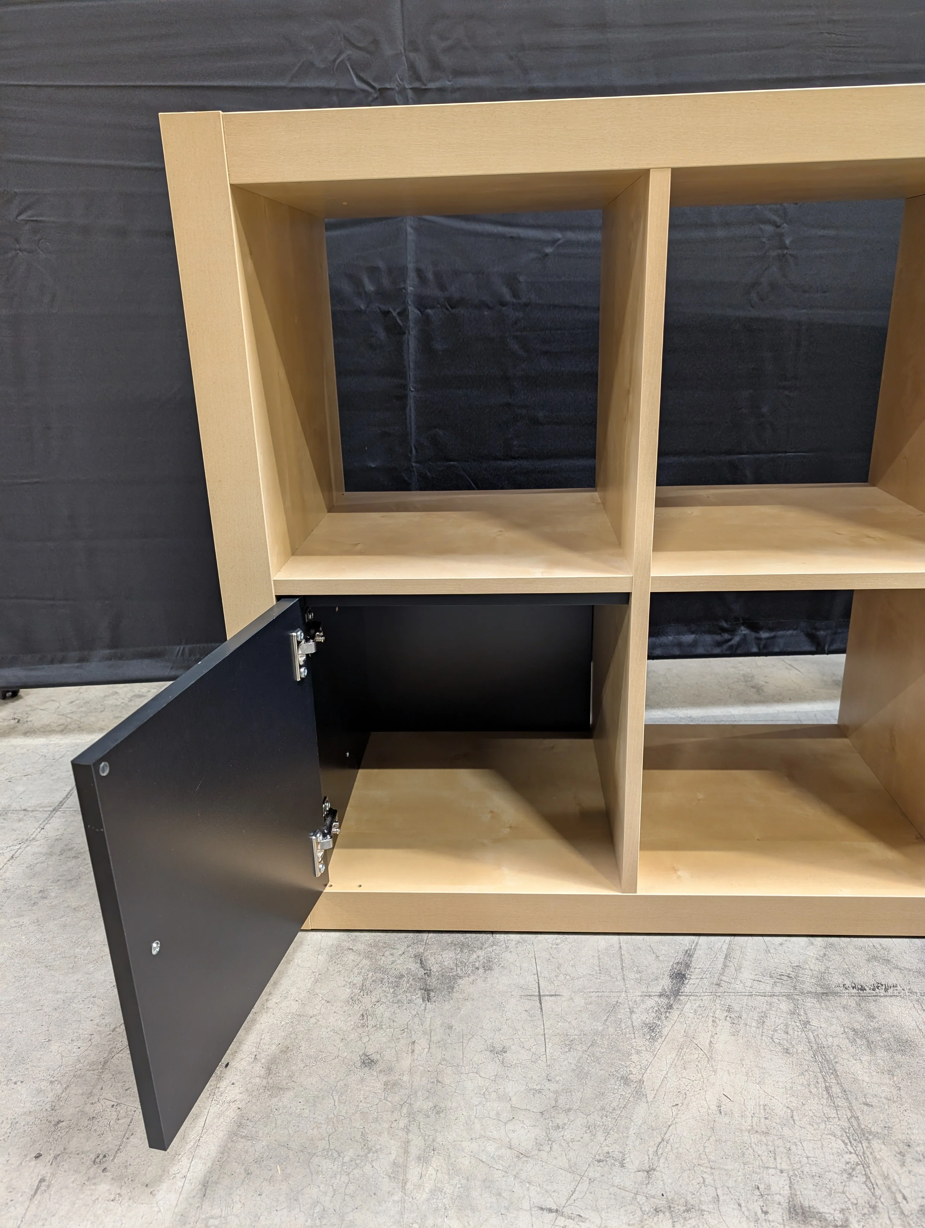 Versatile 8-Cubby Storage Unit with Black Door Inserts - Image 3