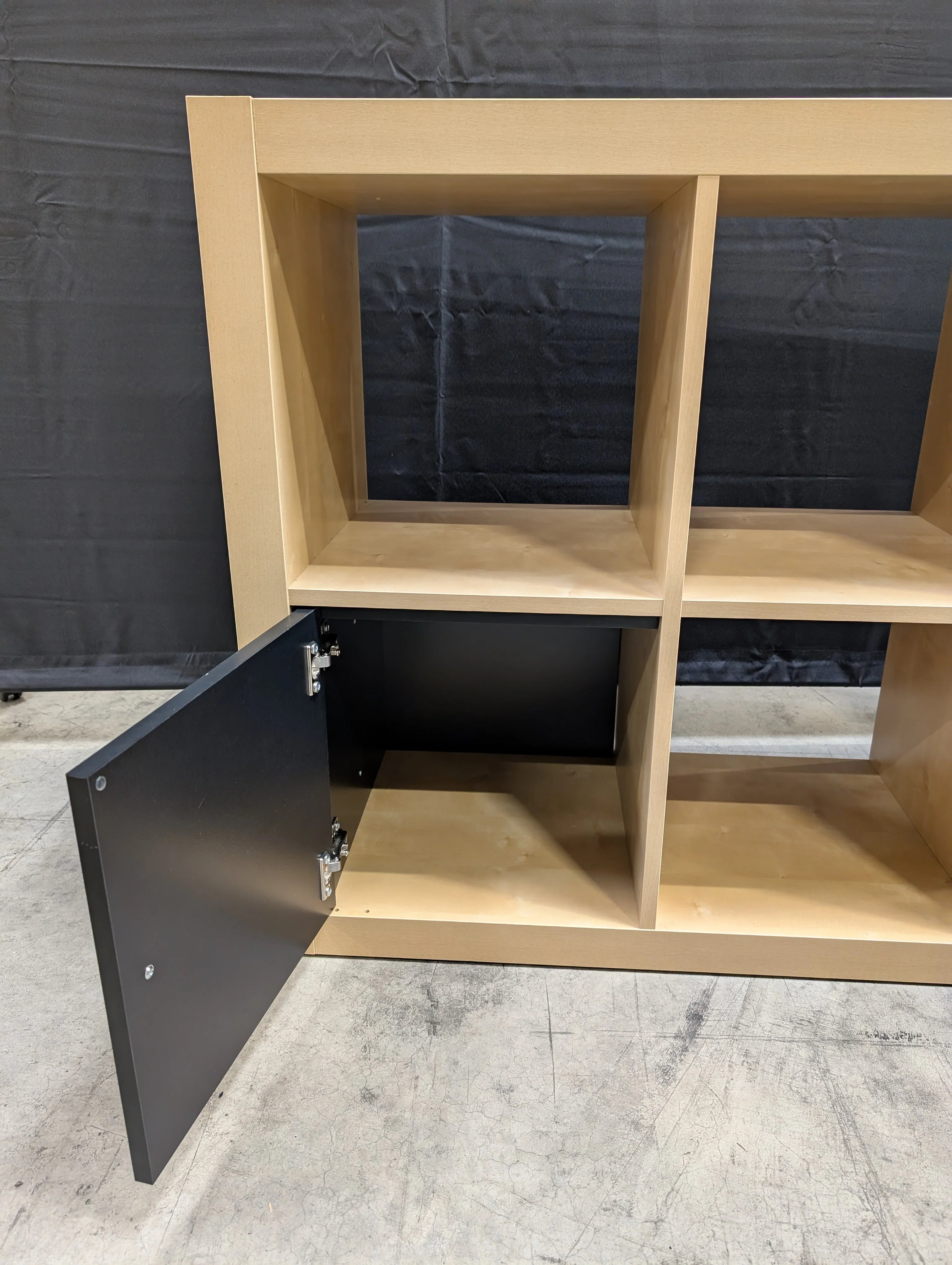 Versatile 8-Cubby Storage Unit with Black Door Inserts - Image 4