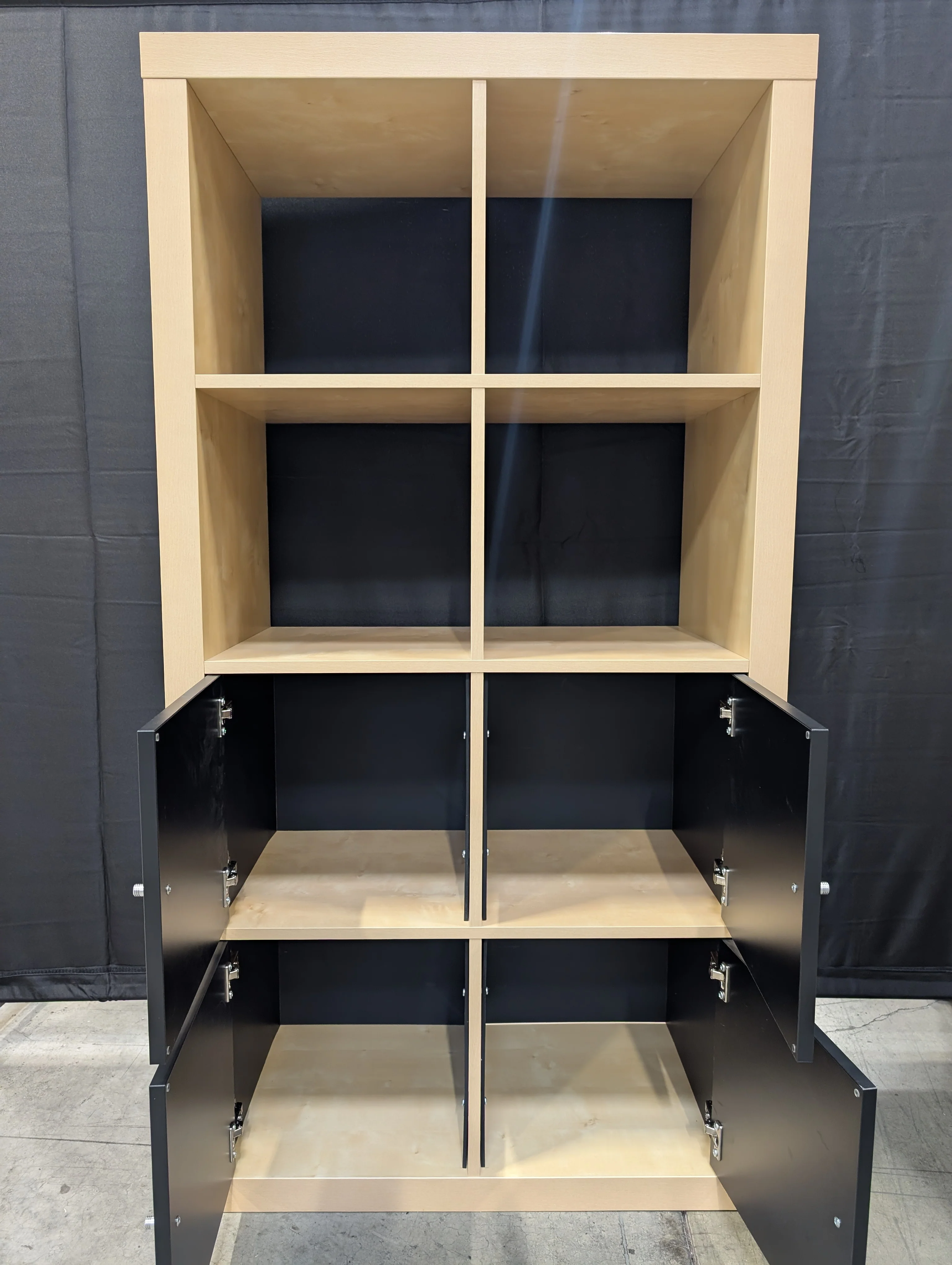 Versatile 8-Cube Organizer Shelf with Black Storage Bins - Image 2