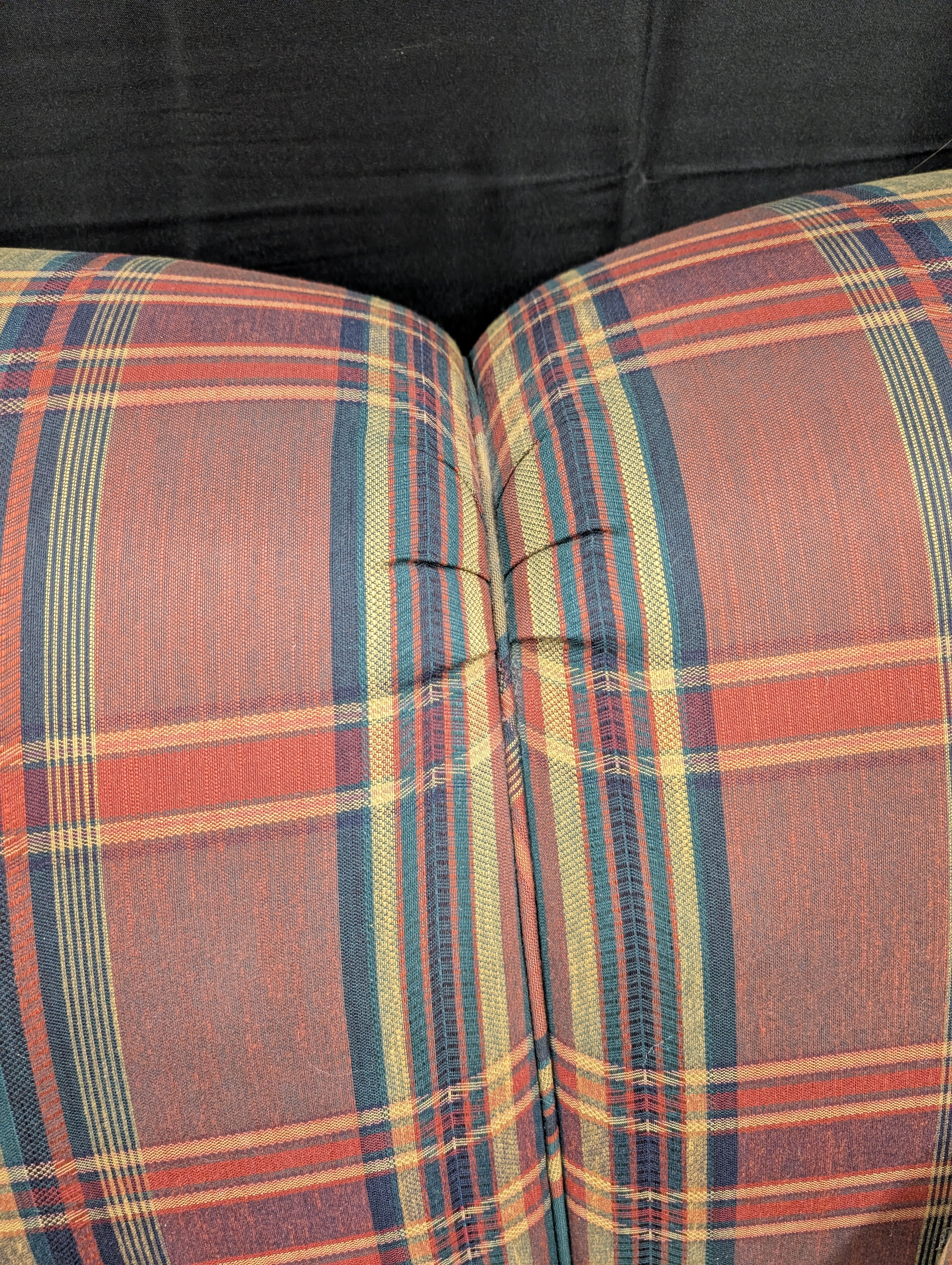 Classic Plaid Fabric Sofa with Loose Cushions | Key City Brand - Image 3