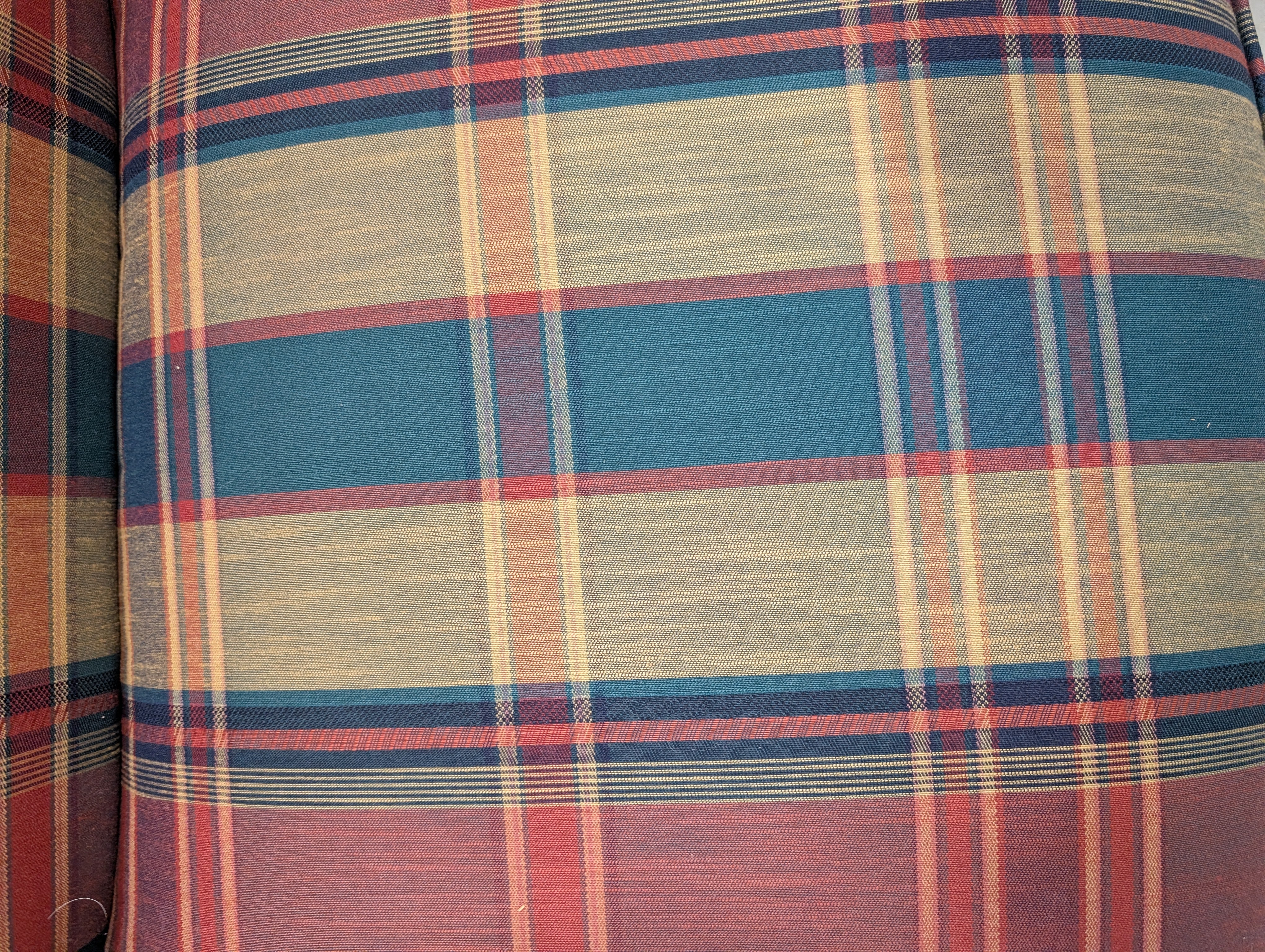 Classic Plaid Fabric Sofa with Loose Cushions | Key City Brand - Image 4