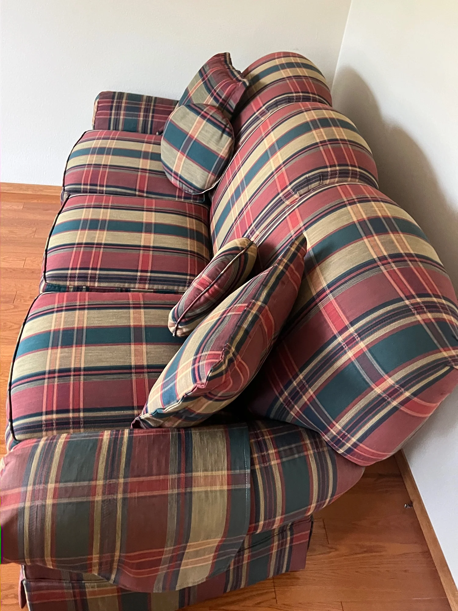 Classic Plaid Fabric Sofa with Loose Cushions | Key City Brand - Image 6