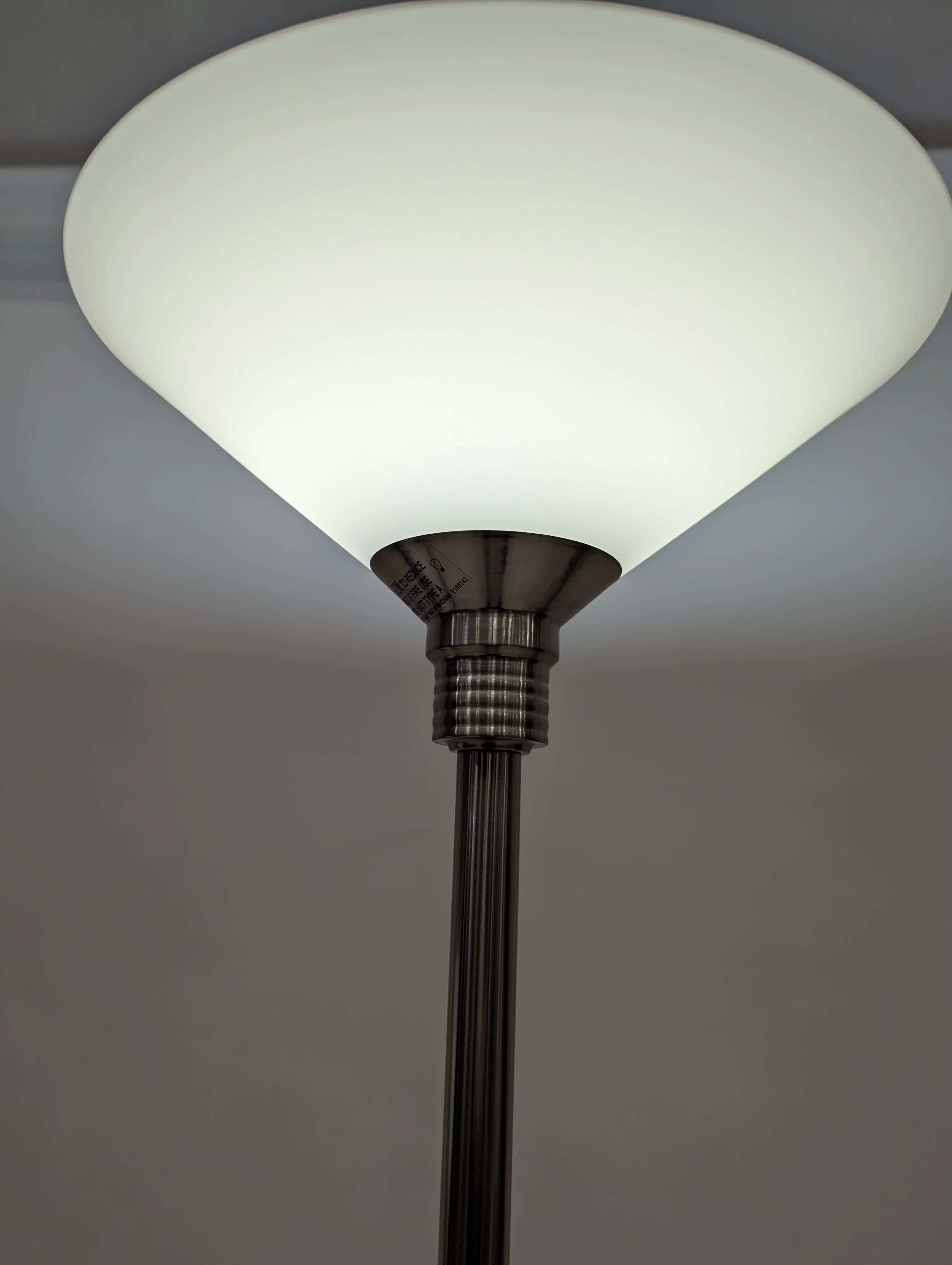 Modern Brushed Metal Torchiere Floor Lamp with Adjustable Reading Light - Image 3