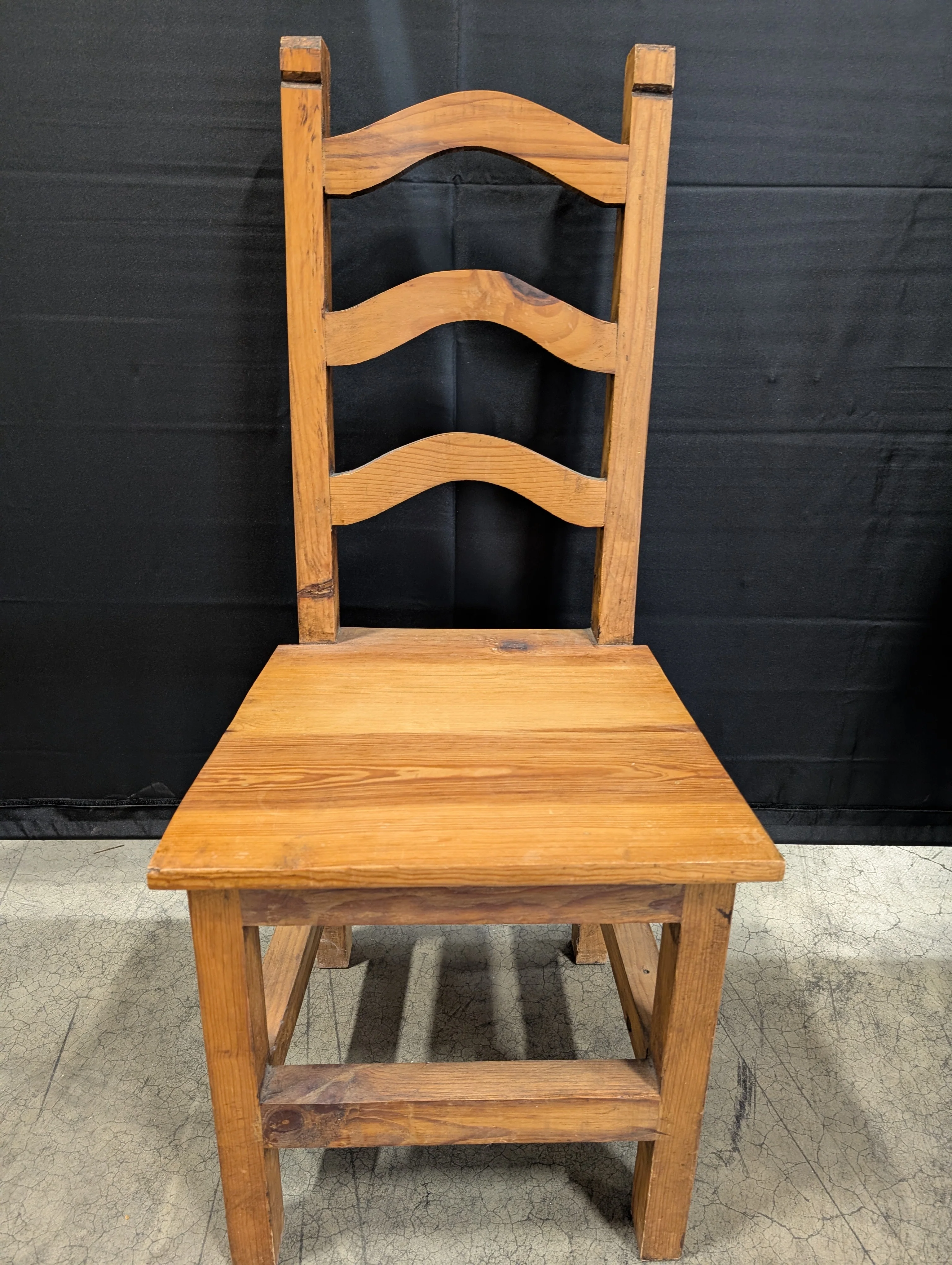 Rustic Solid Wood Ladder Back Dining Chair - Image 2