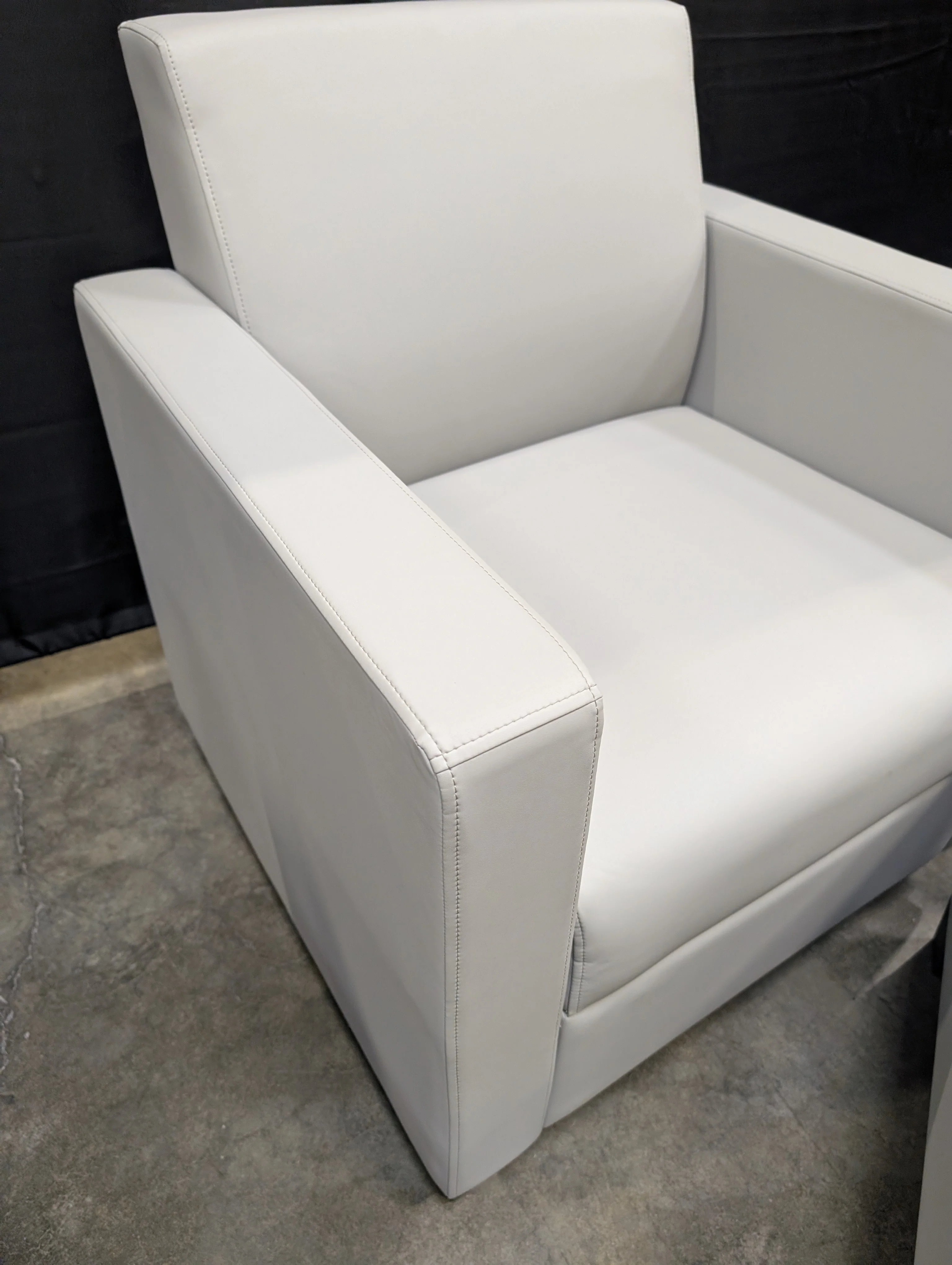 Contemporary Light Grey Armchair and Ottoman Set - Image 5