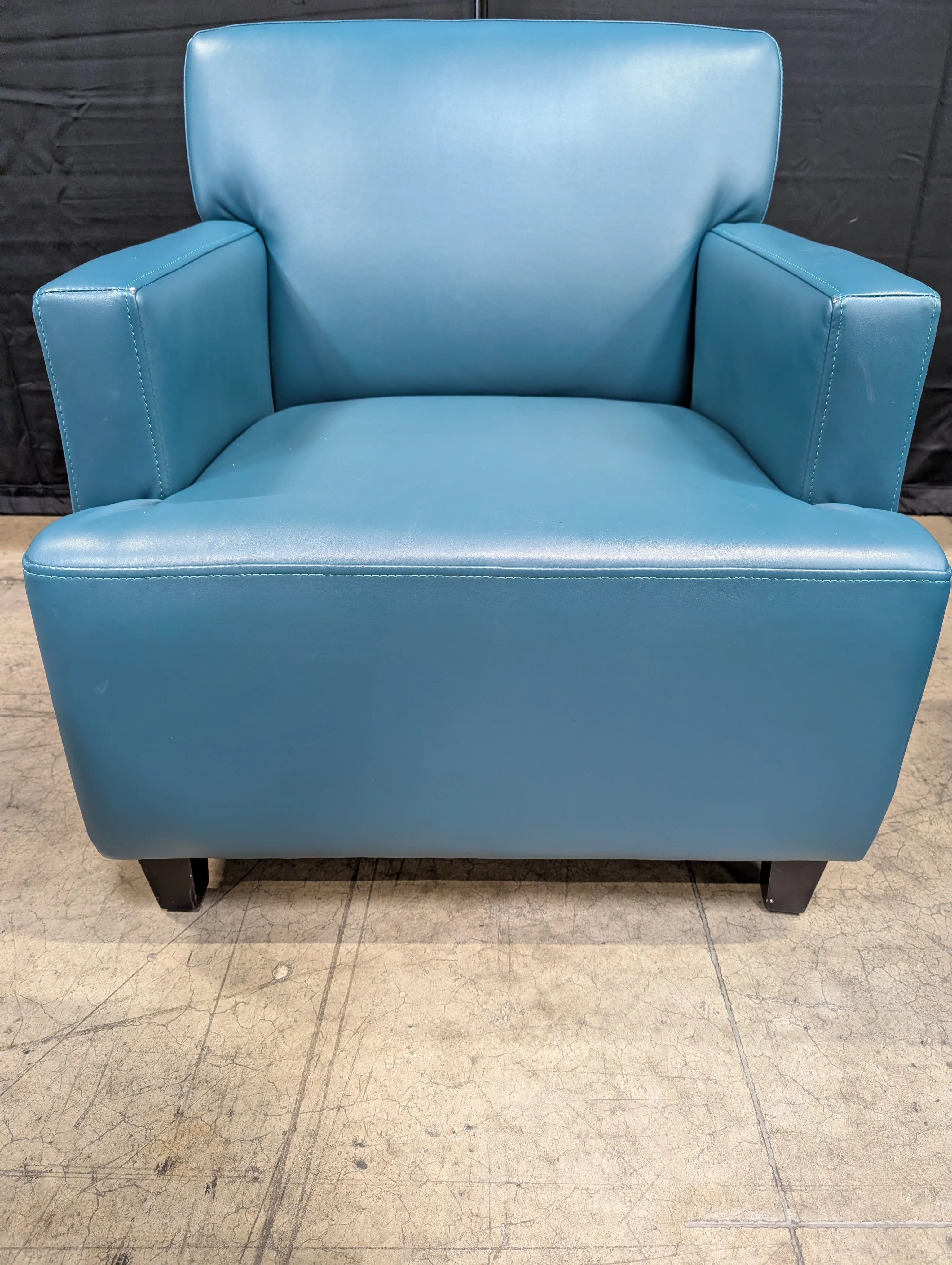 Teal Faux Leather Accent Club Chair - Image 2