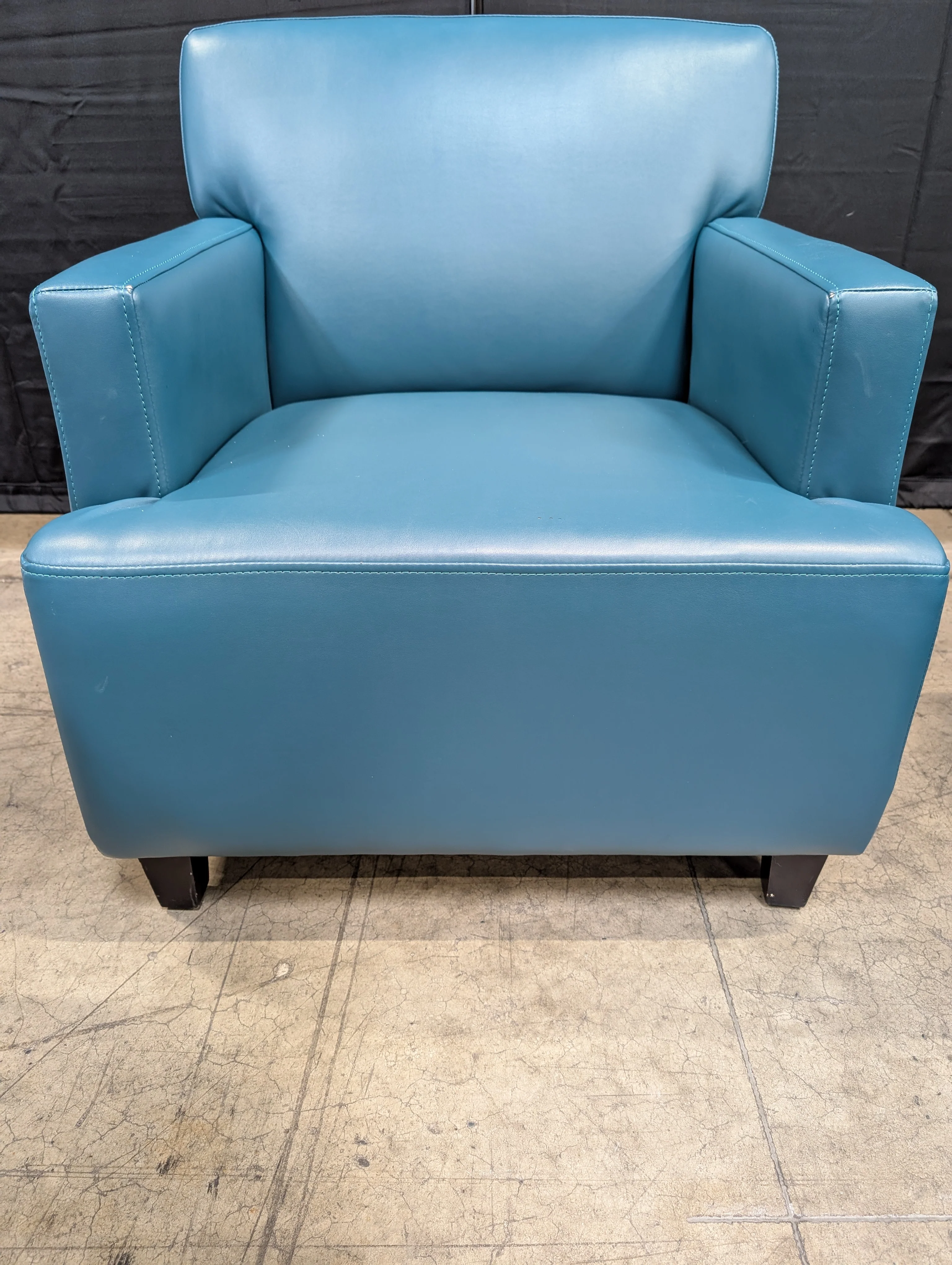 Teal Faux Leather Accent Club Chair - Image 3