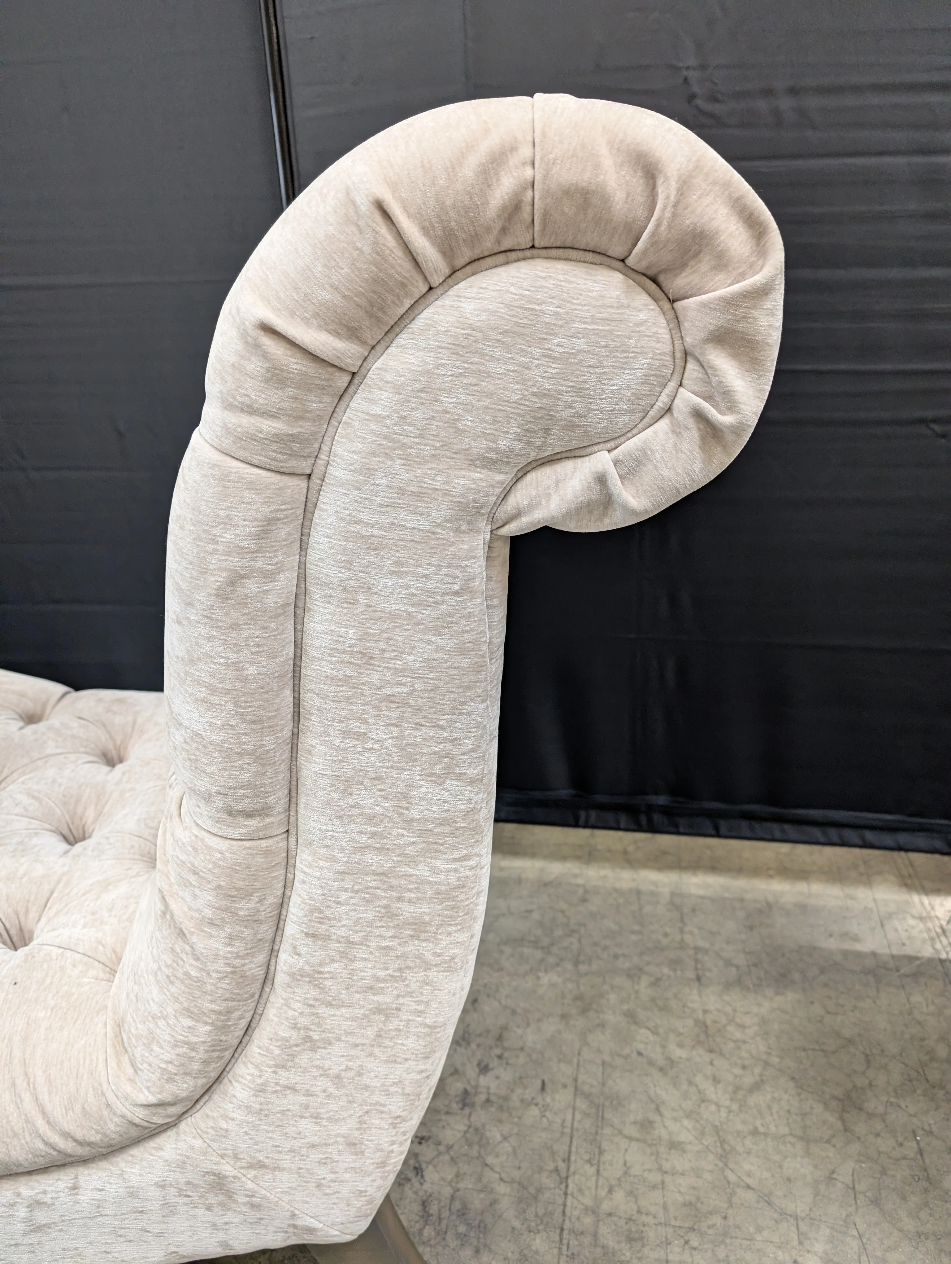 Neutral Tufted Upholstered Armless Accent Chair - Image 6