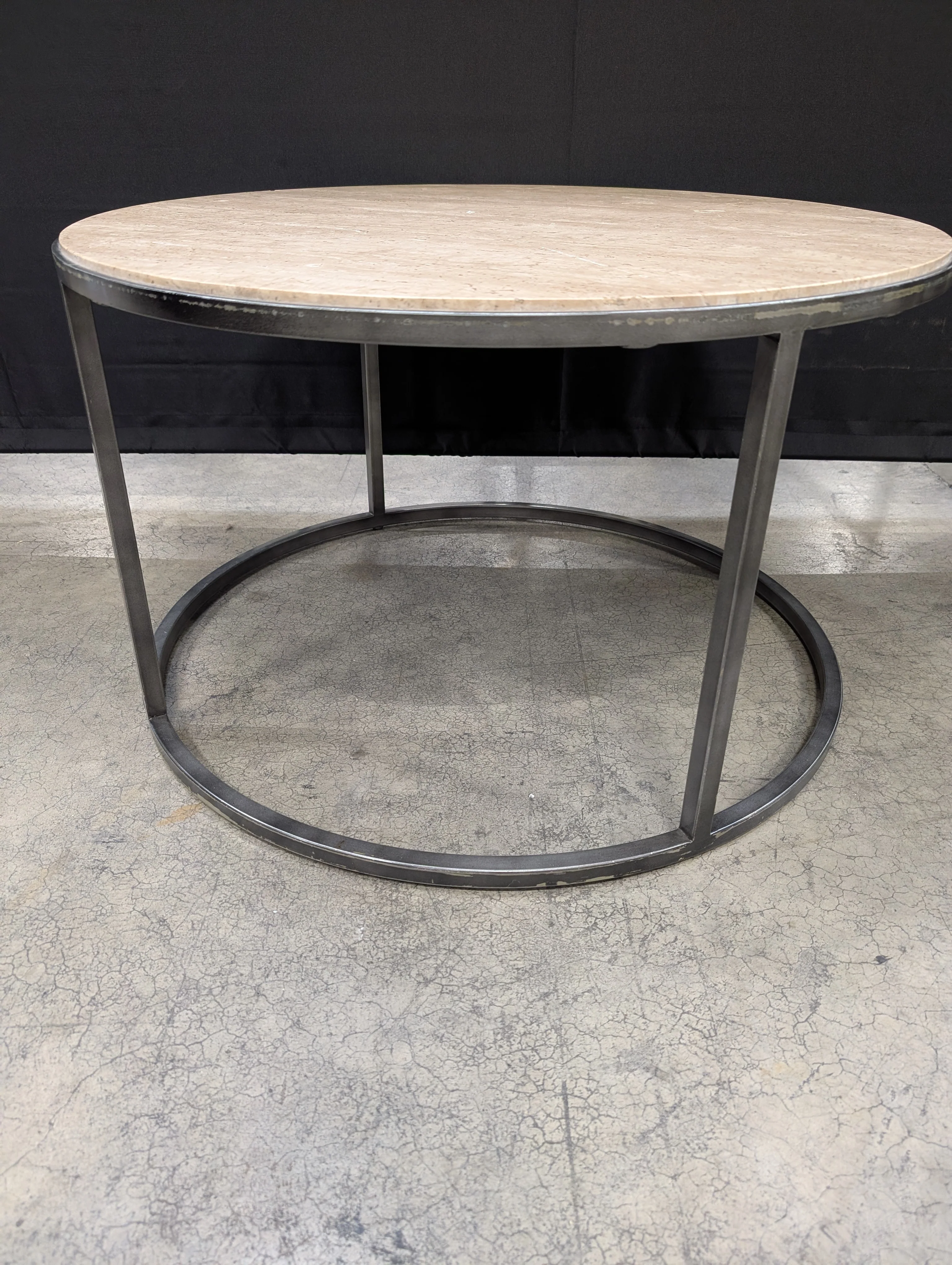 Modern Round Stone Top Accent Table - Image 4