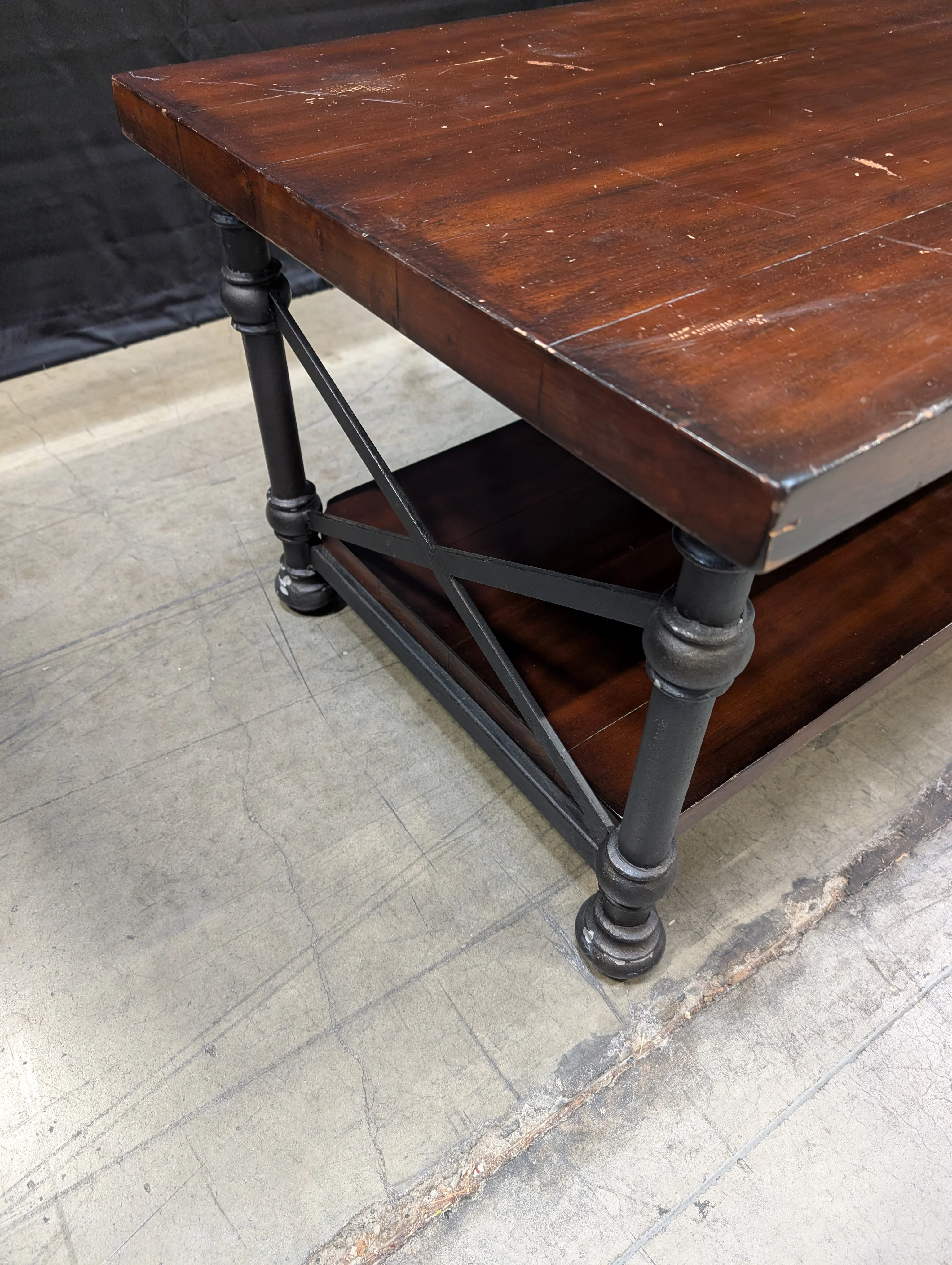 Bernhardt Furniture Dark Wood Two-Tier Console Bench - Image 3