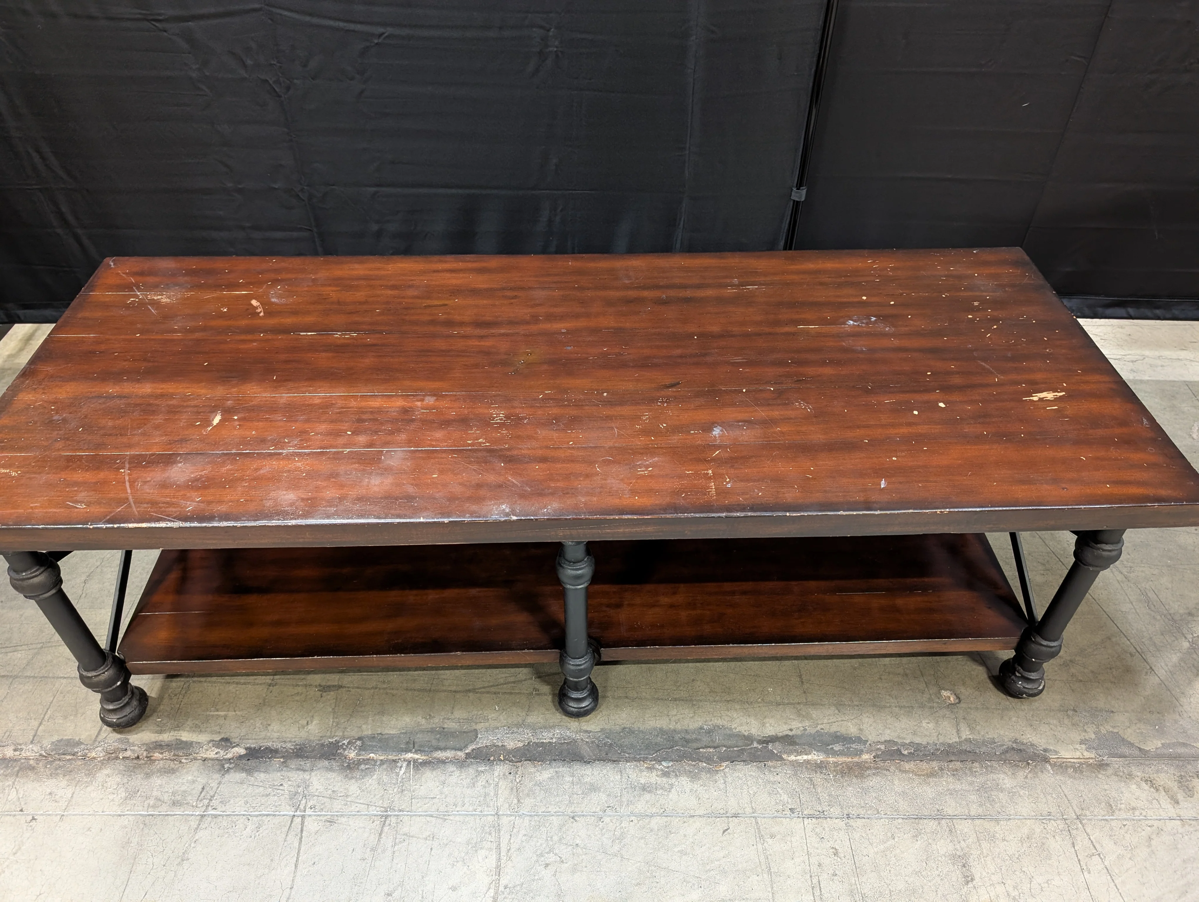 Bernhardt Furniture Dark Wood Two-Tier Console Bench - Image 4