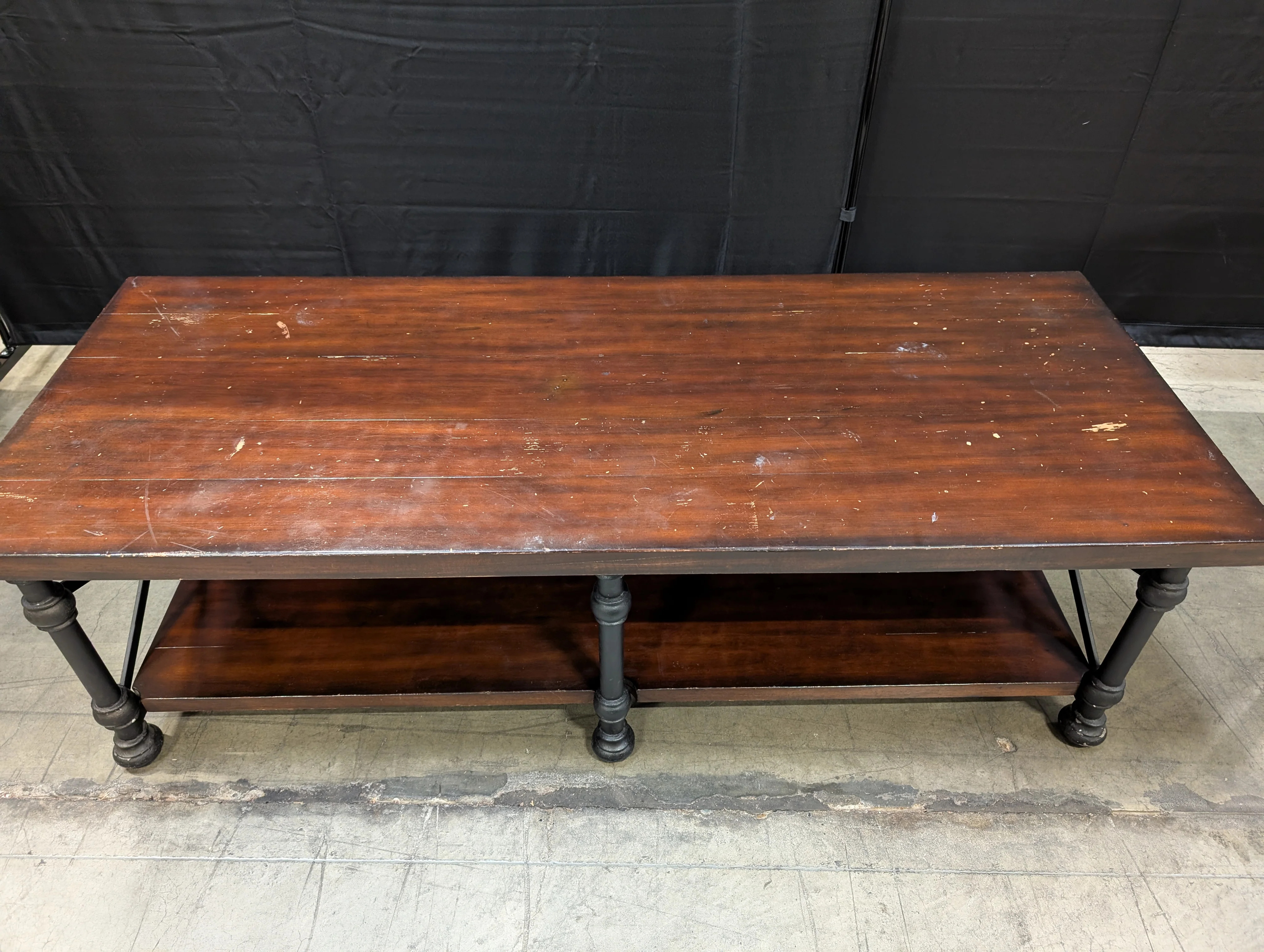 Bernhardt Furniture Dark Wood Two-Tier Console Bench - Image 5