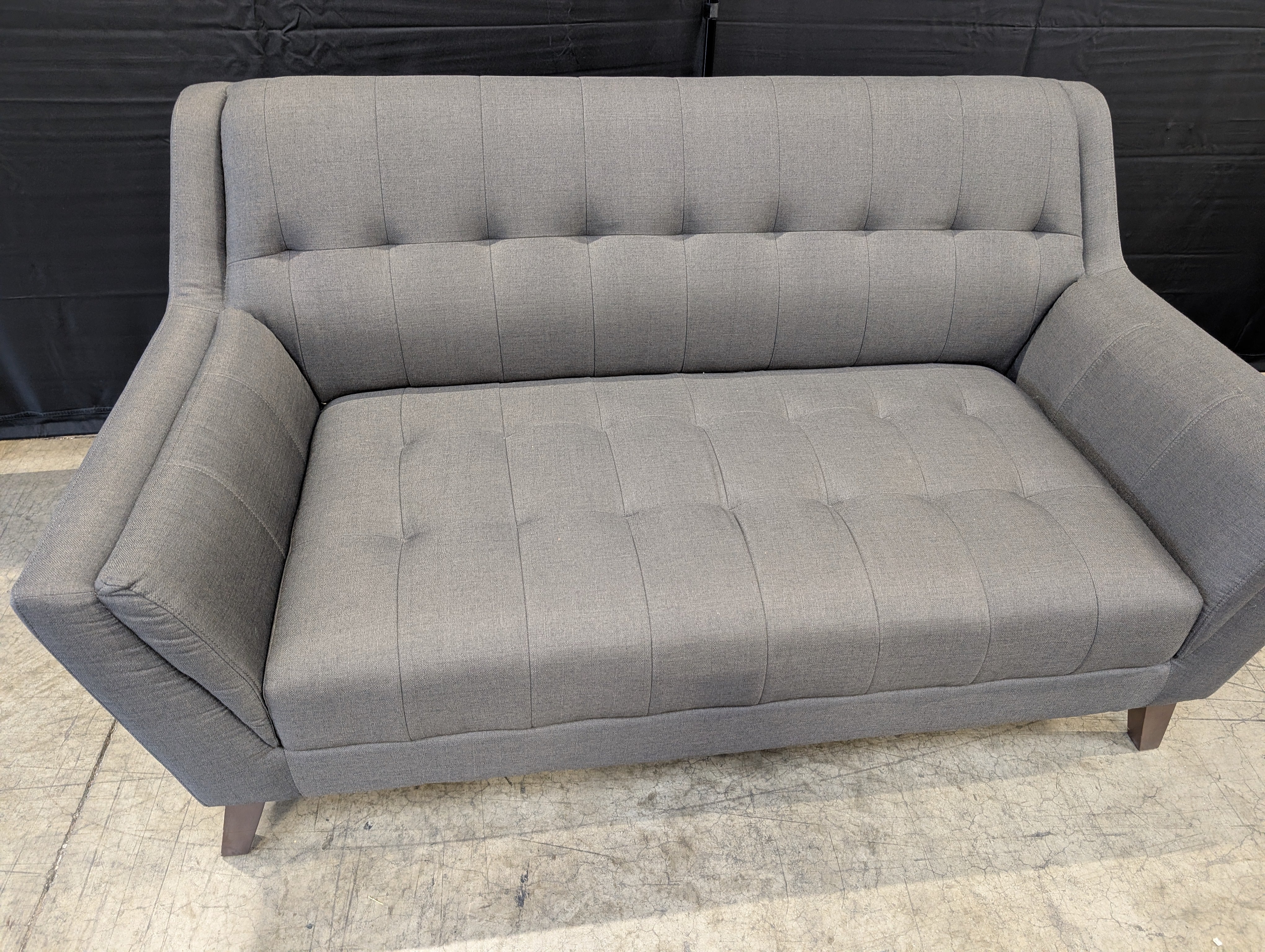 Mid-Century Modern Tufted Loveseat Sofa - Image 5