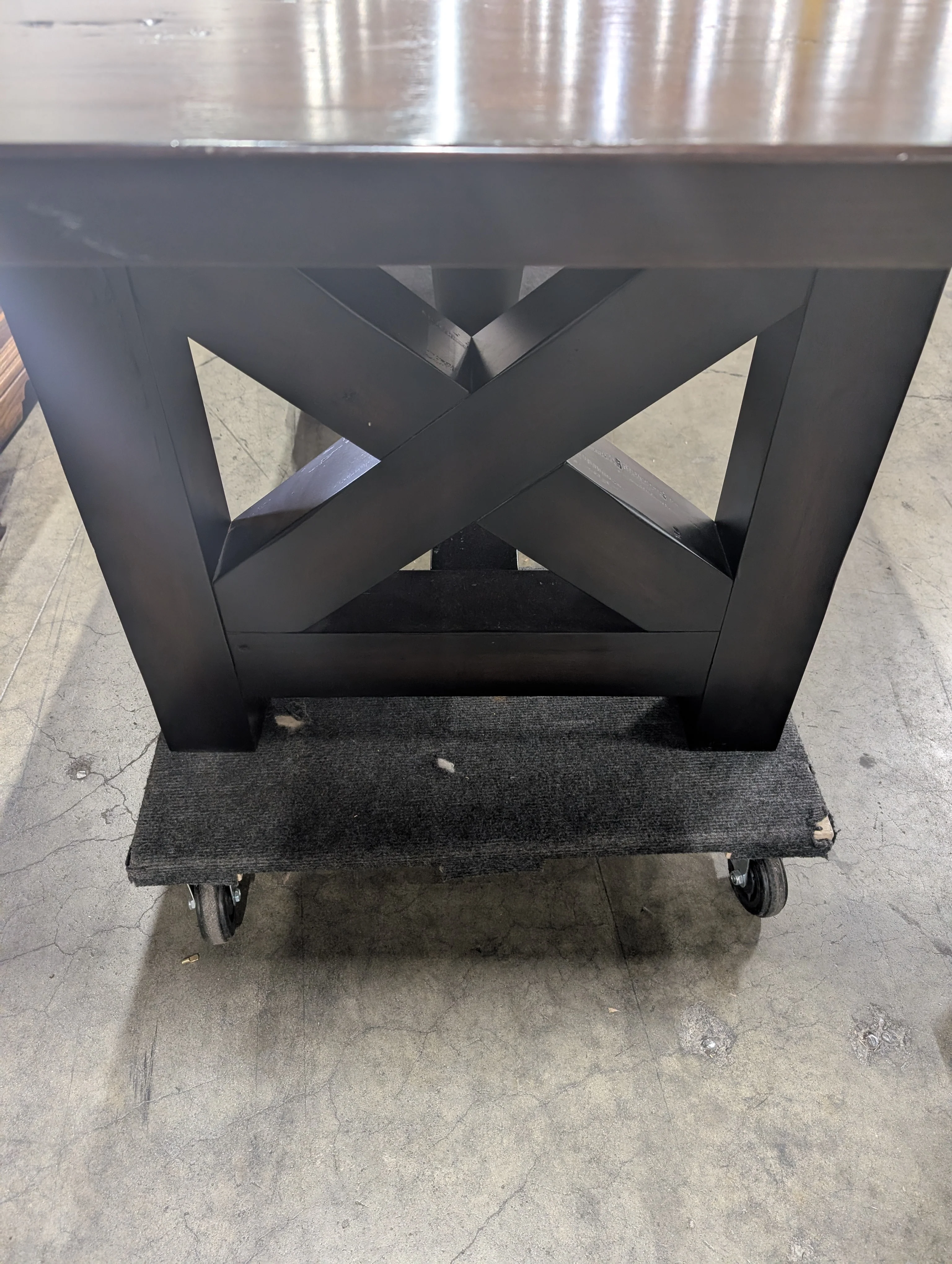 Spacious Dark Stained Wooden Extendable Dining Table - Image 2