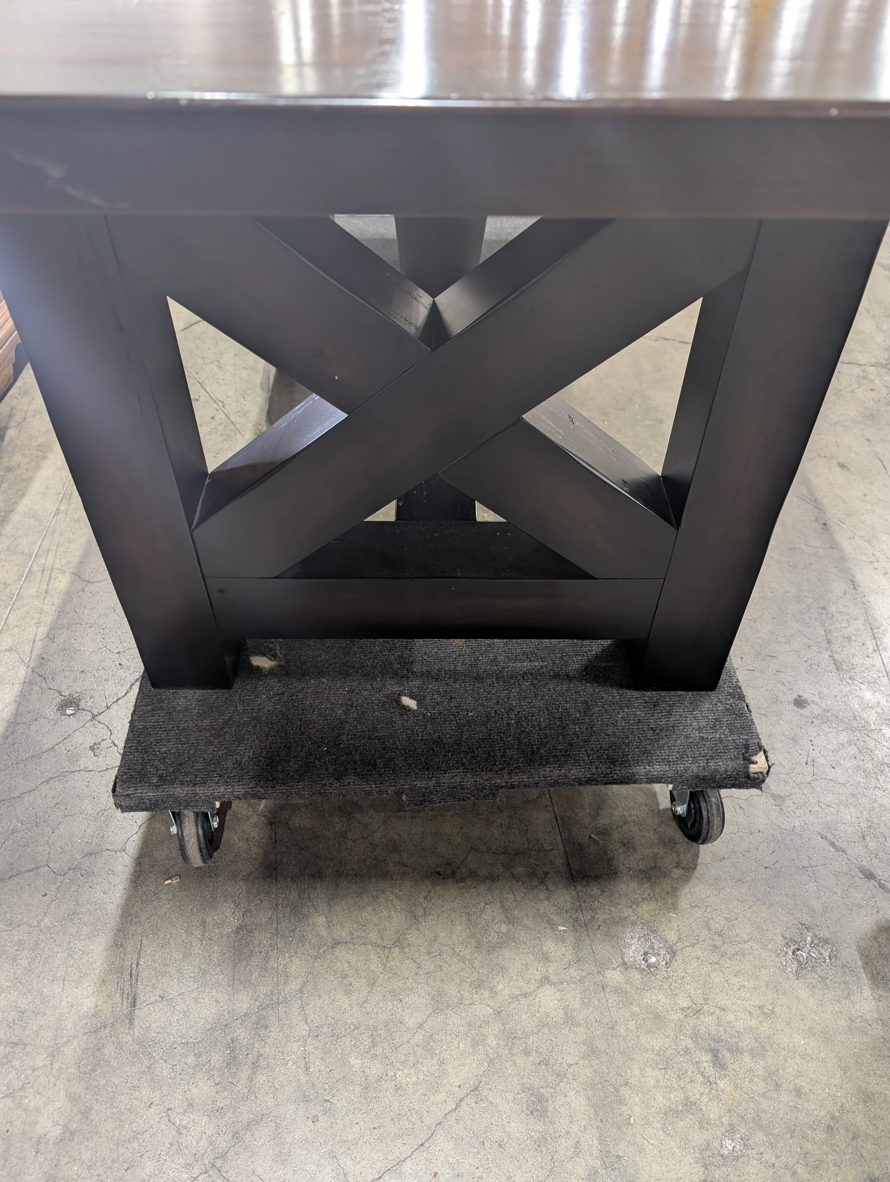 Spacious Dark Stained Wooden Extendable Dining Table - Image 3