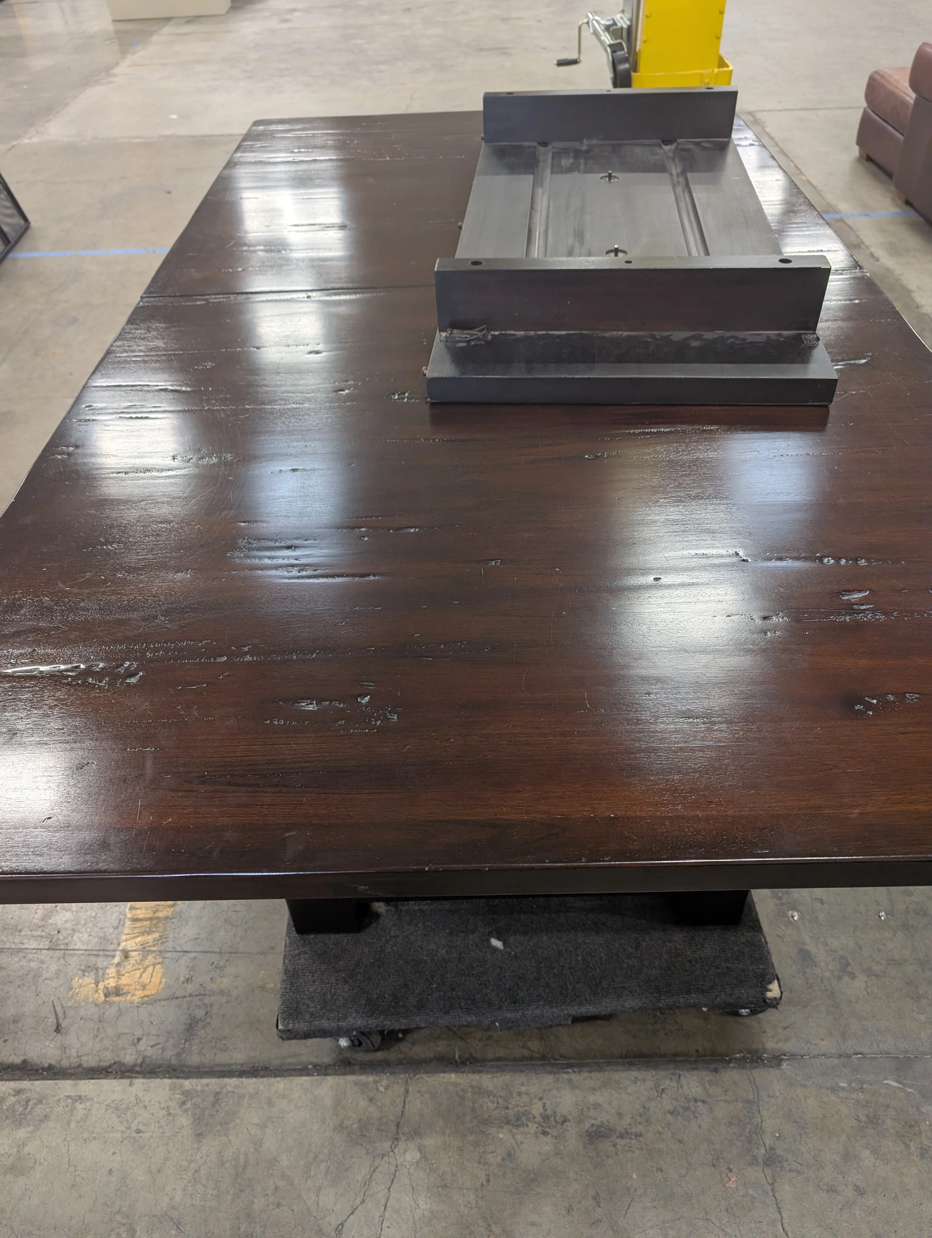 Spacious Dark Stained Wooden Extendable Dining Table - Image 6