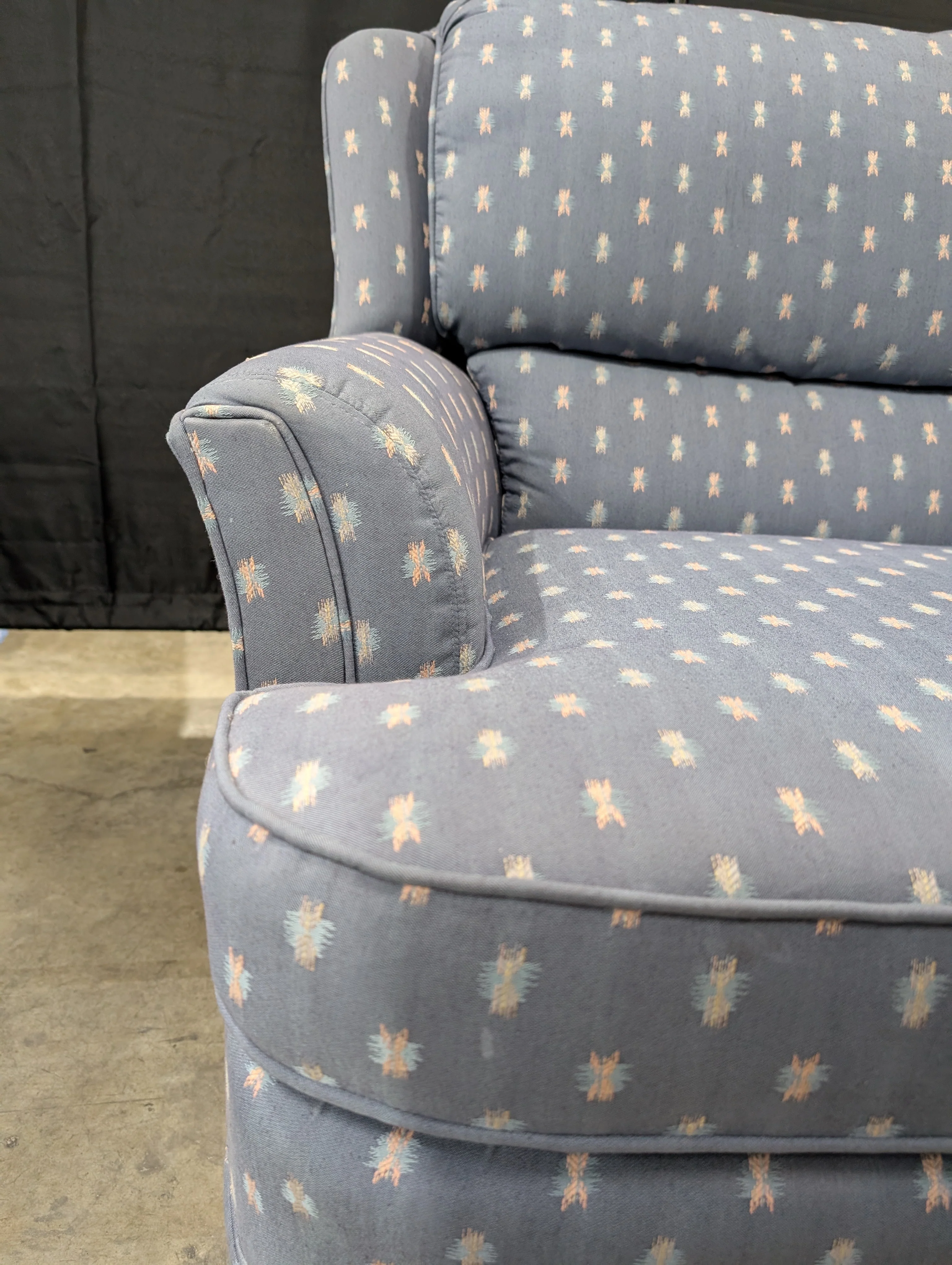 WIDE-AWAKE ORIGINALS Upholstered Club Chair with Patterned Fabric - Image 3