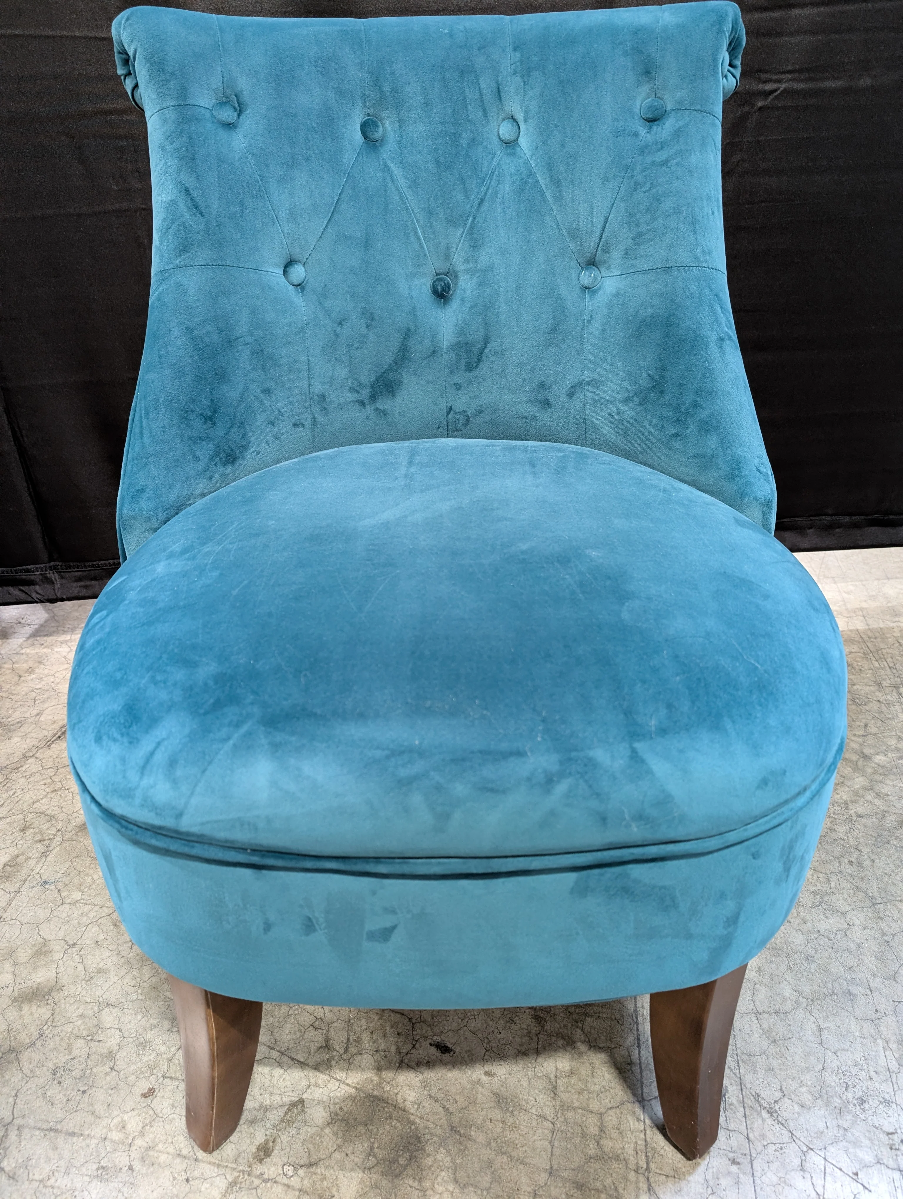 Teal Tufted Velvet Accent Chair - Image 2
