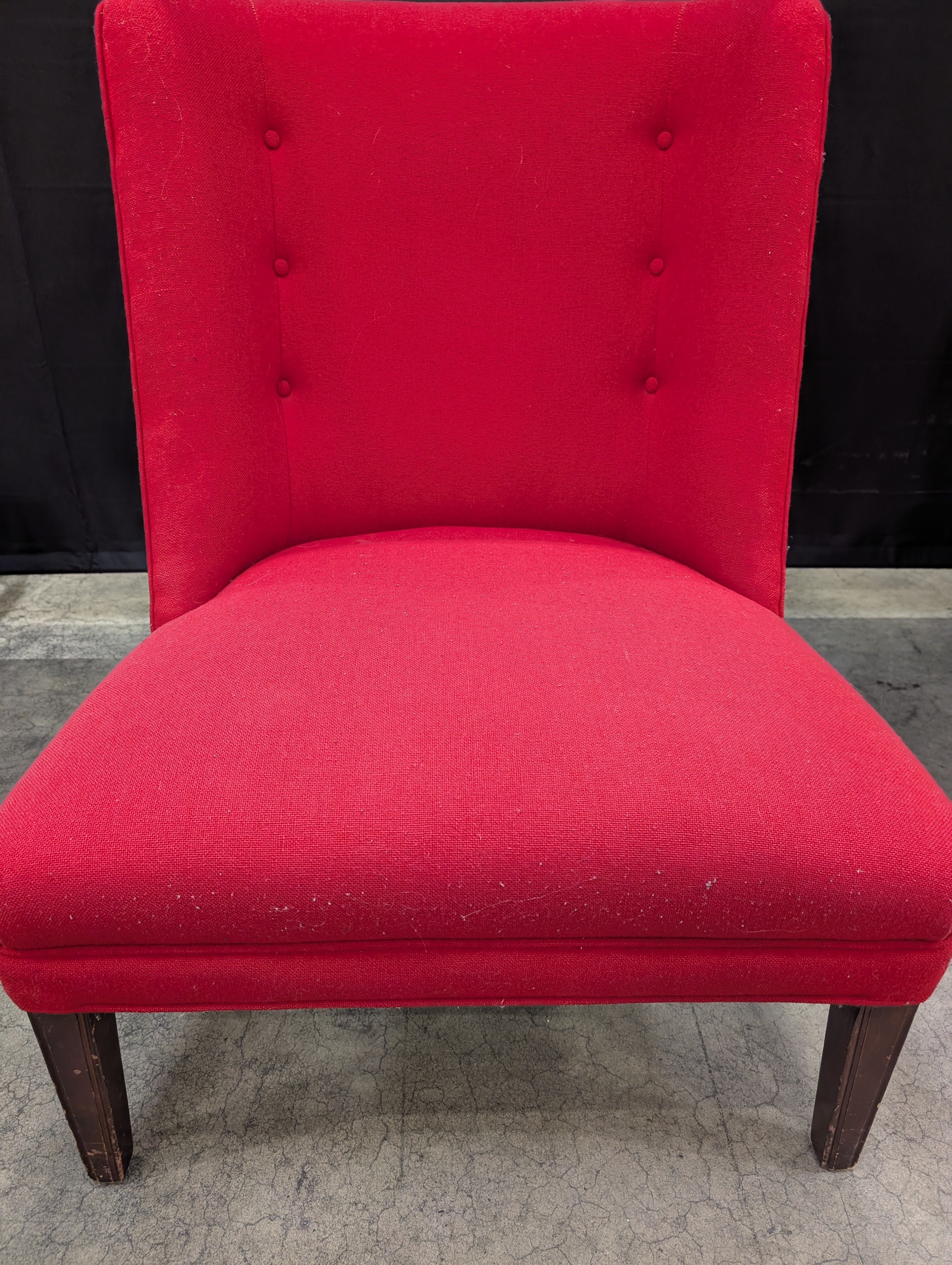 Vibrant Red Upholstered Accent Chair with Button Tufting - Image 2