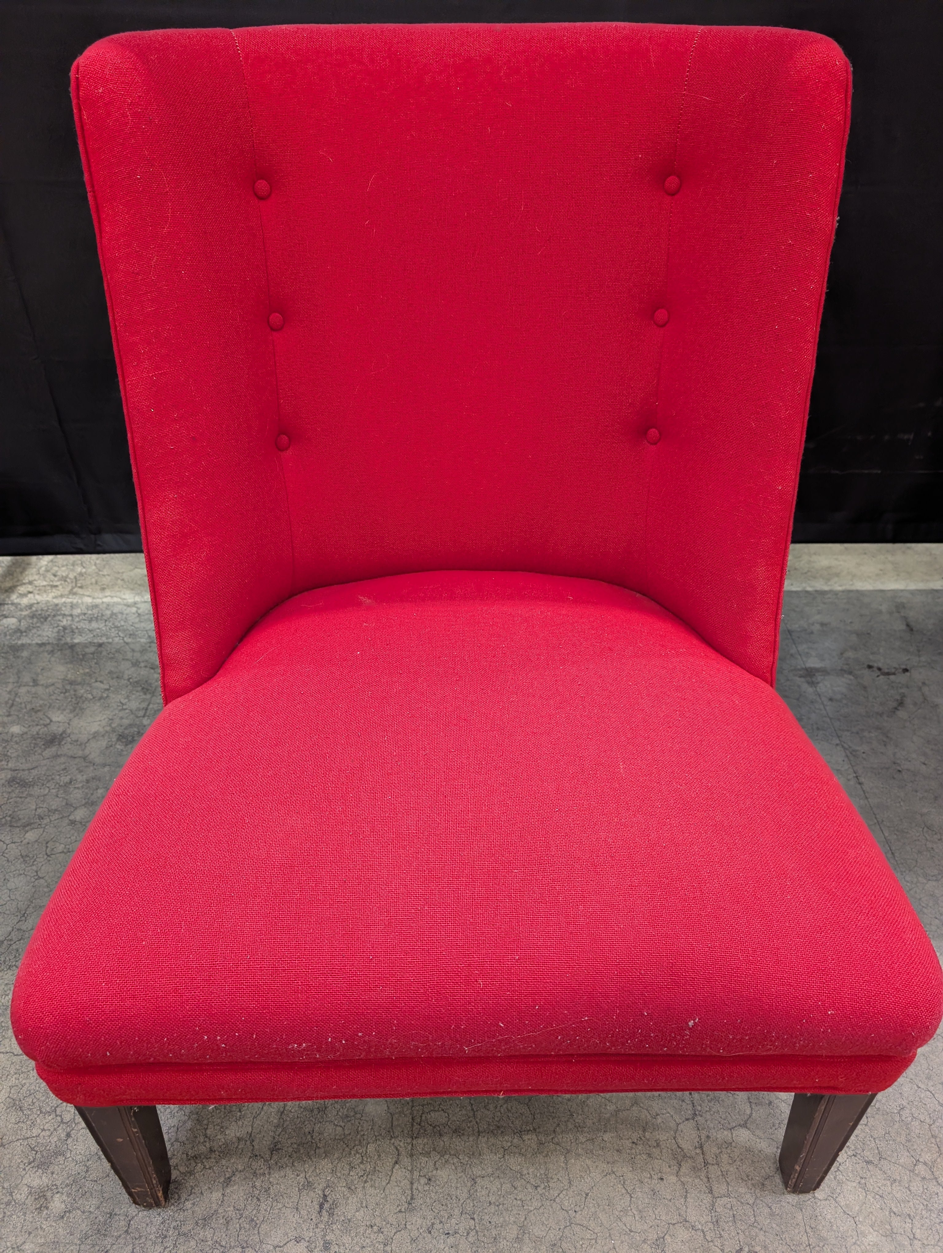 Vibrant Red Upholstered Accent Chair with Button Tufting - Image 3