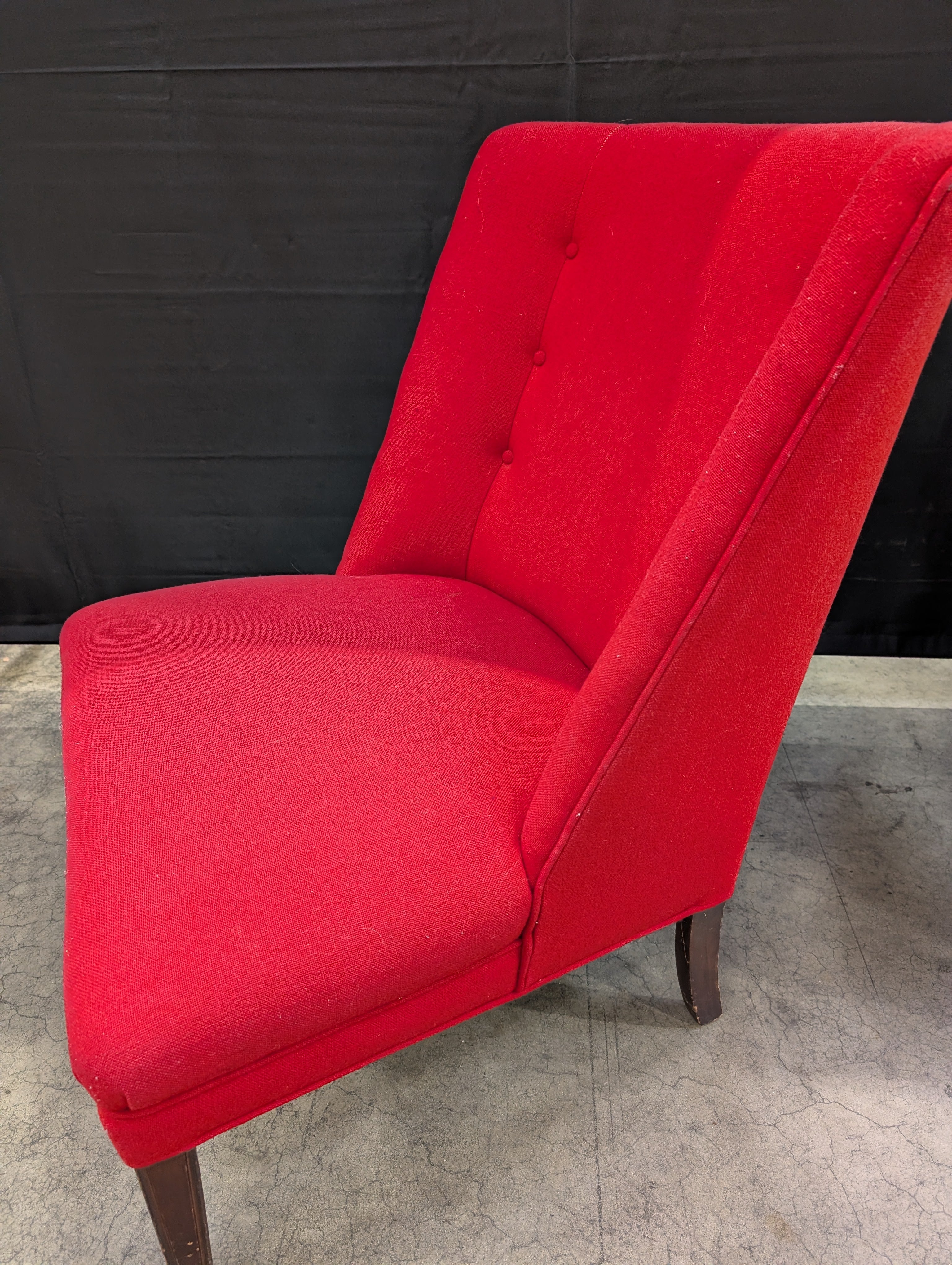 Vibrant Red Upholstered Accent Chair with Button Tufting - Image 4