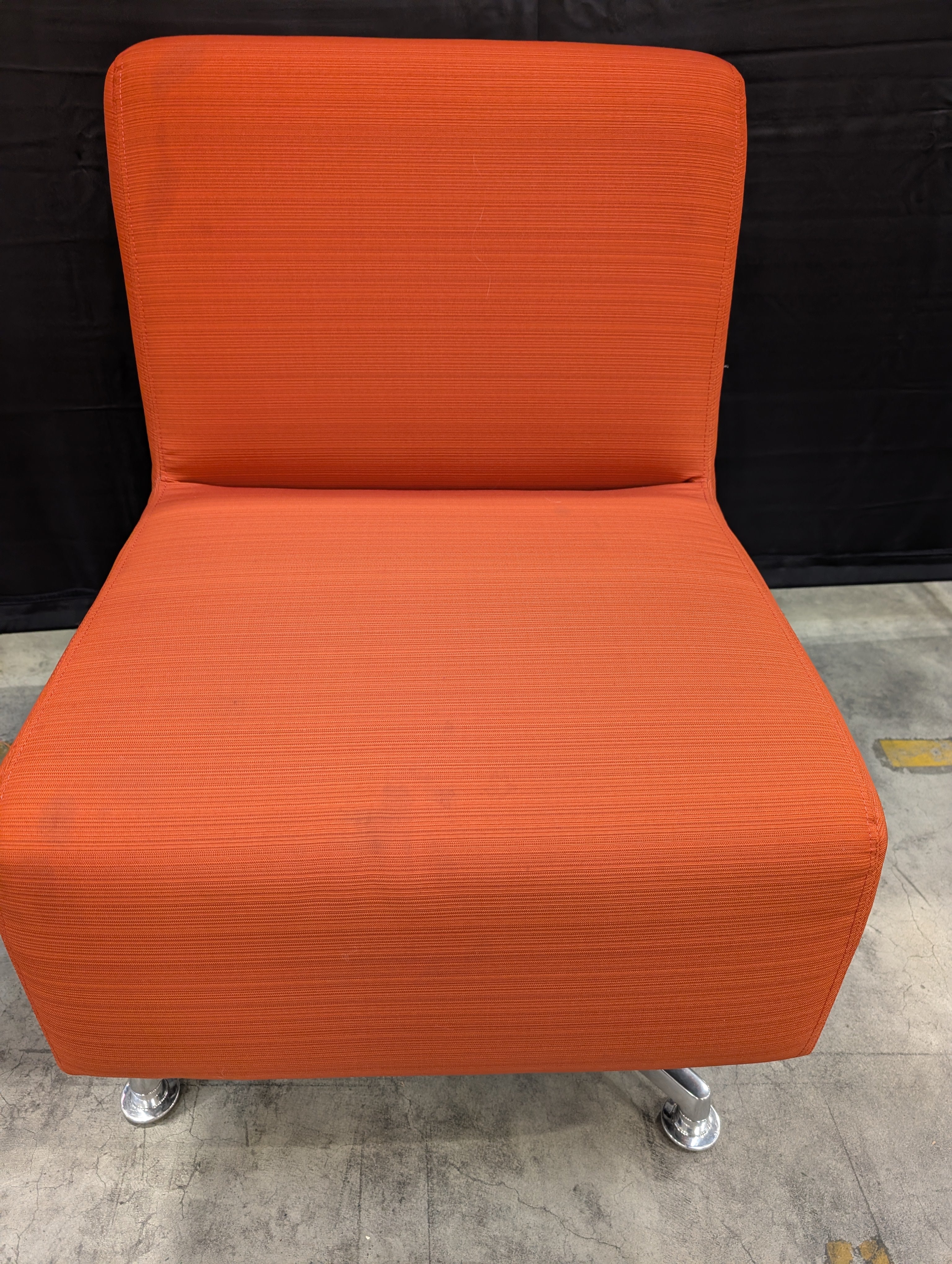 OFS Modern Burnt Orange Armless Swivel Lounge Chair - Image 2