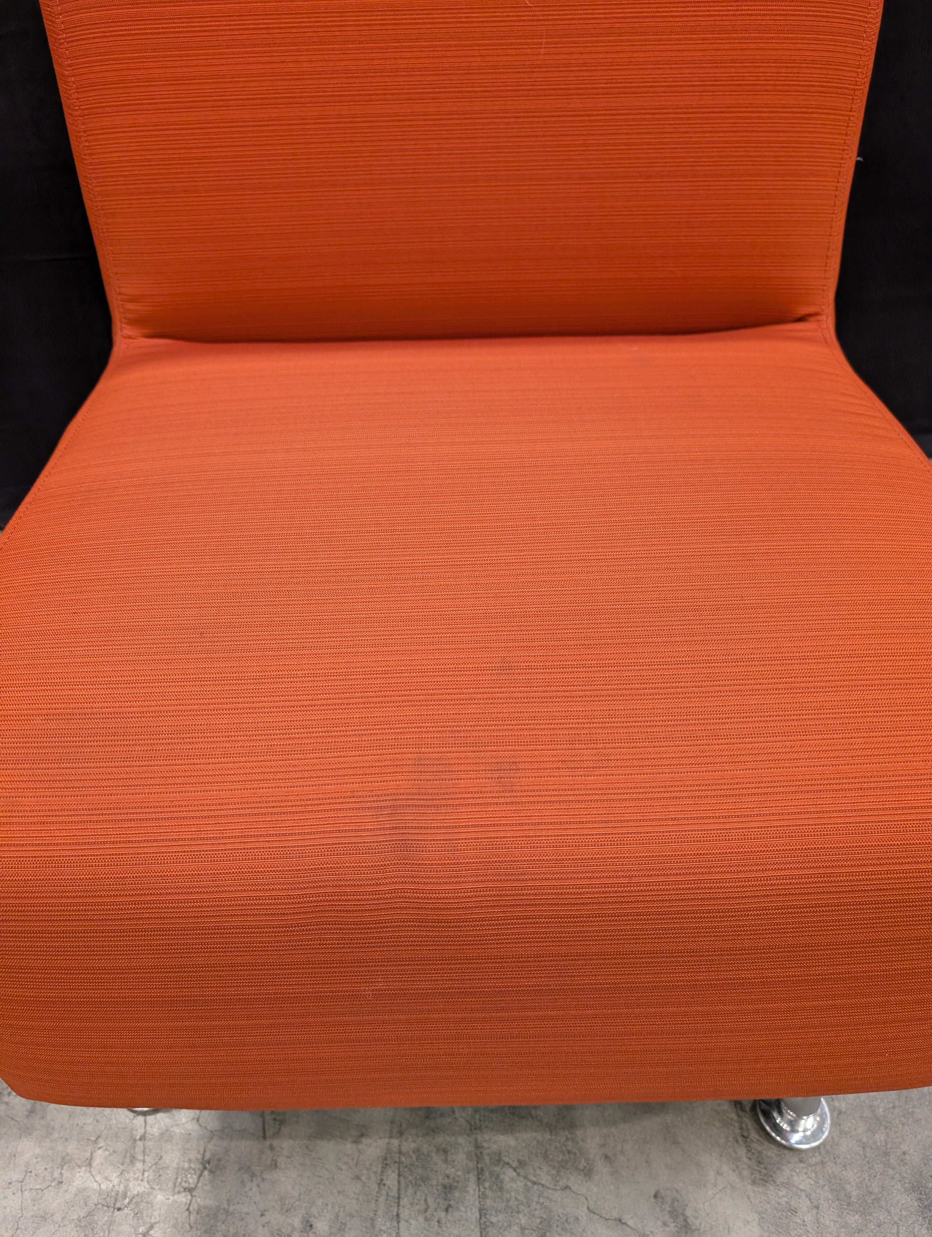 OFS Modern Burnt Orange Armless Swivel Lounge Chair - Image 3