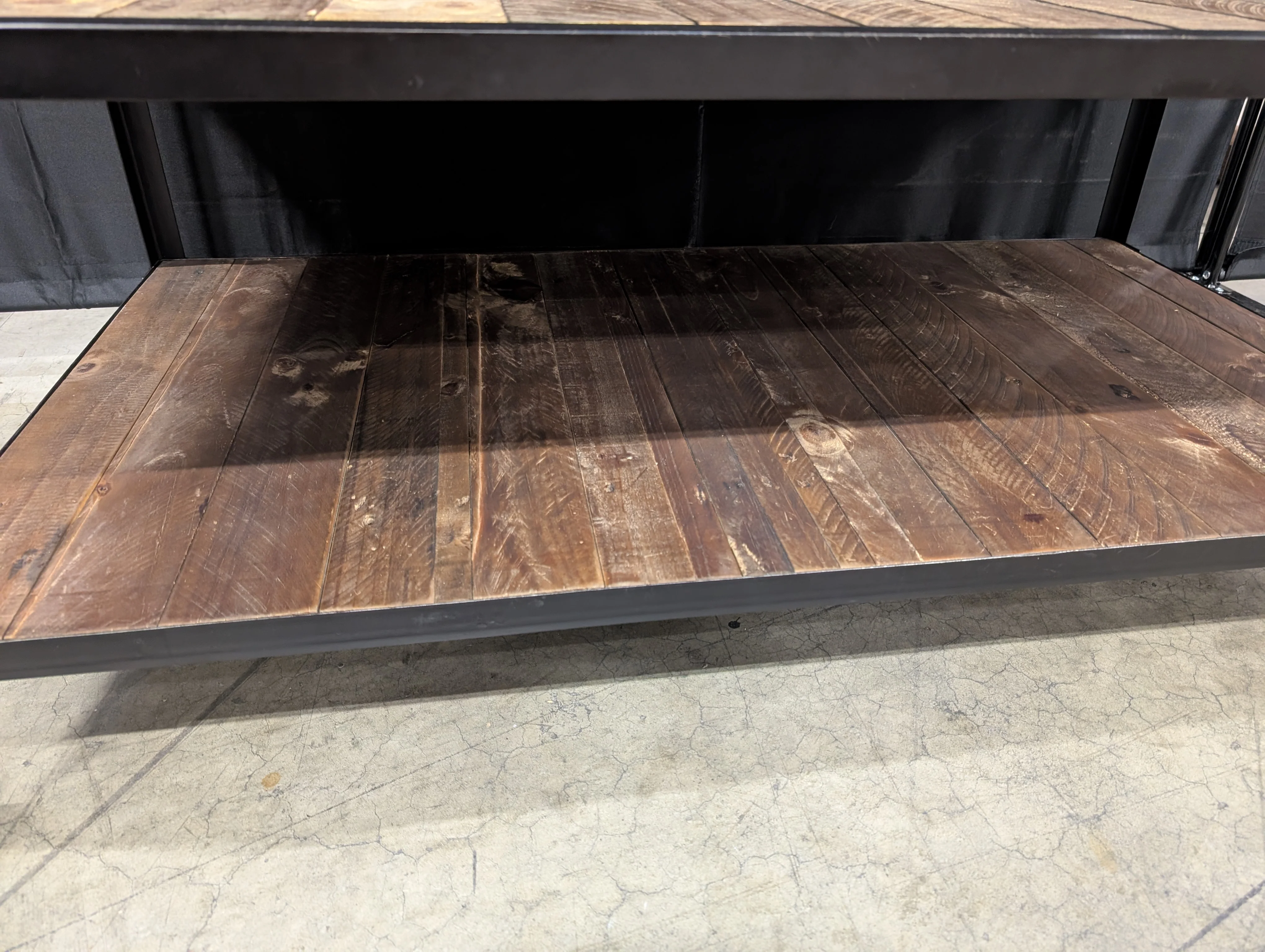 Industrial Style Wood and Metal Coffee Table - Image 4