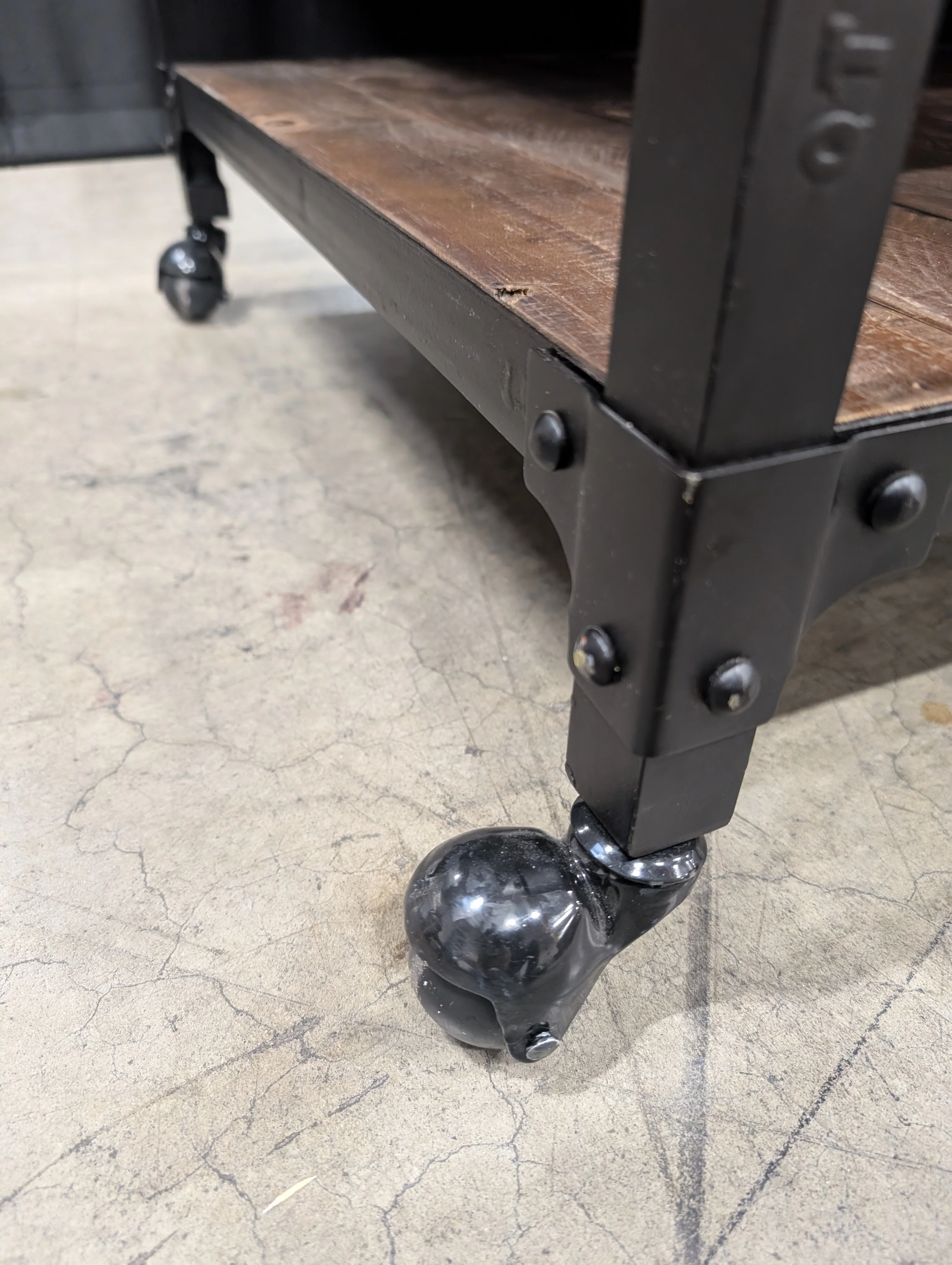 Industrial Style Wood and Metal Coffee Table - Image 5