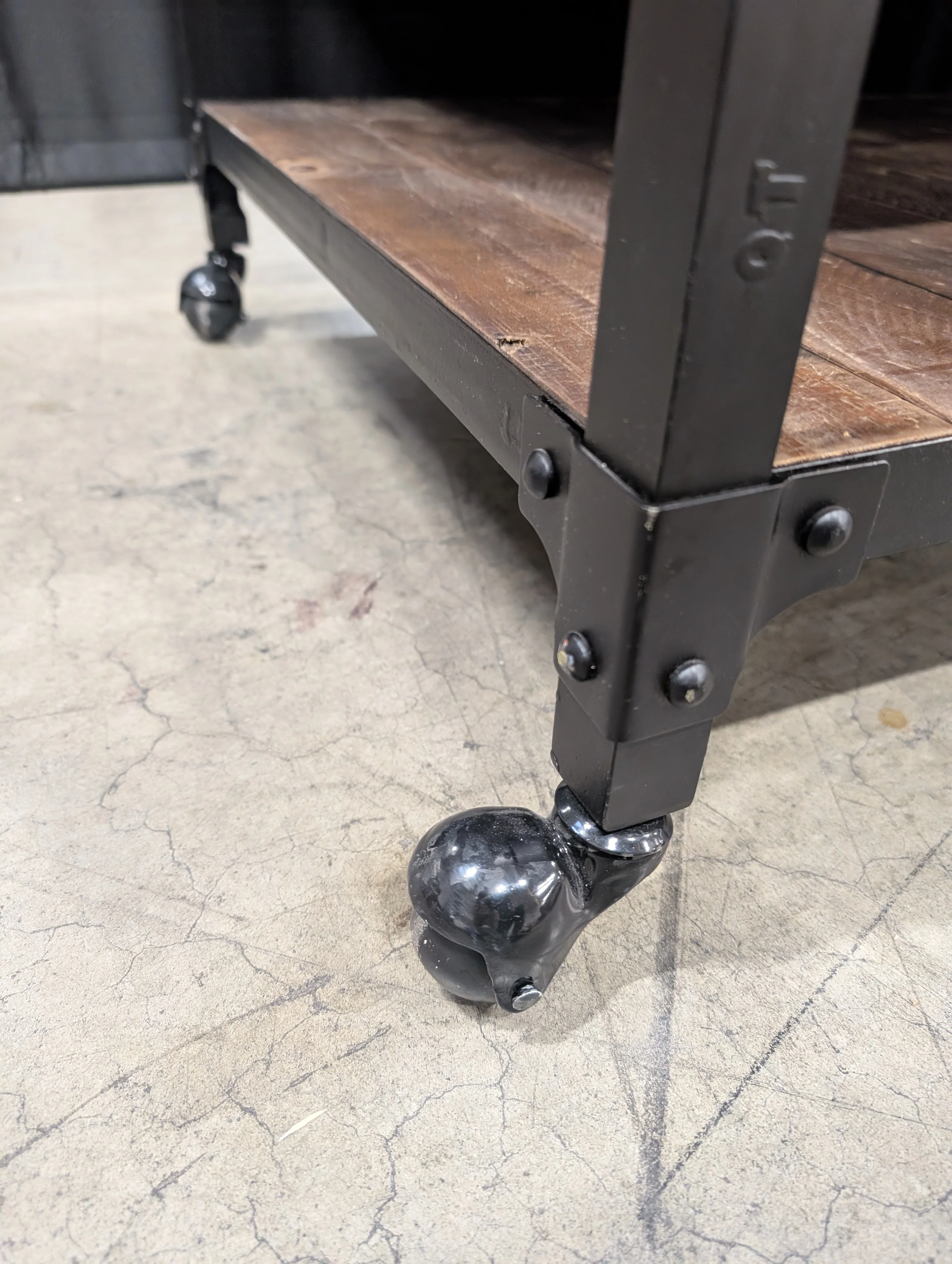 Industrial Style Wood and Metal Coffee Table - Image 6